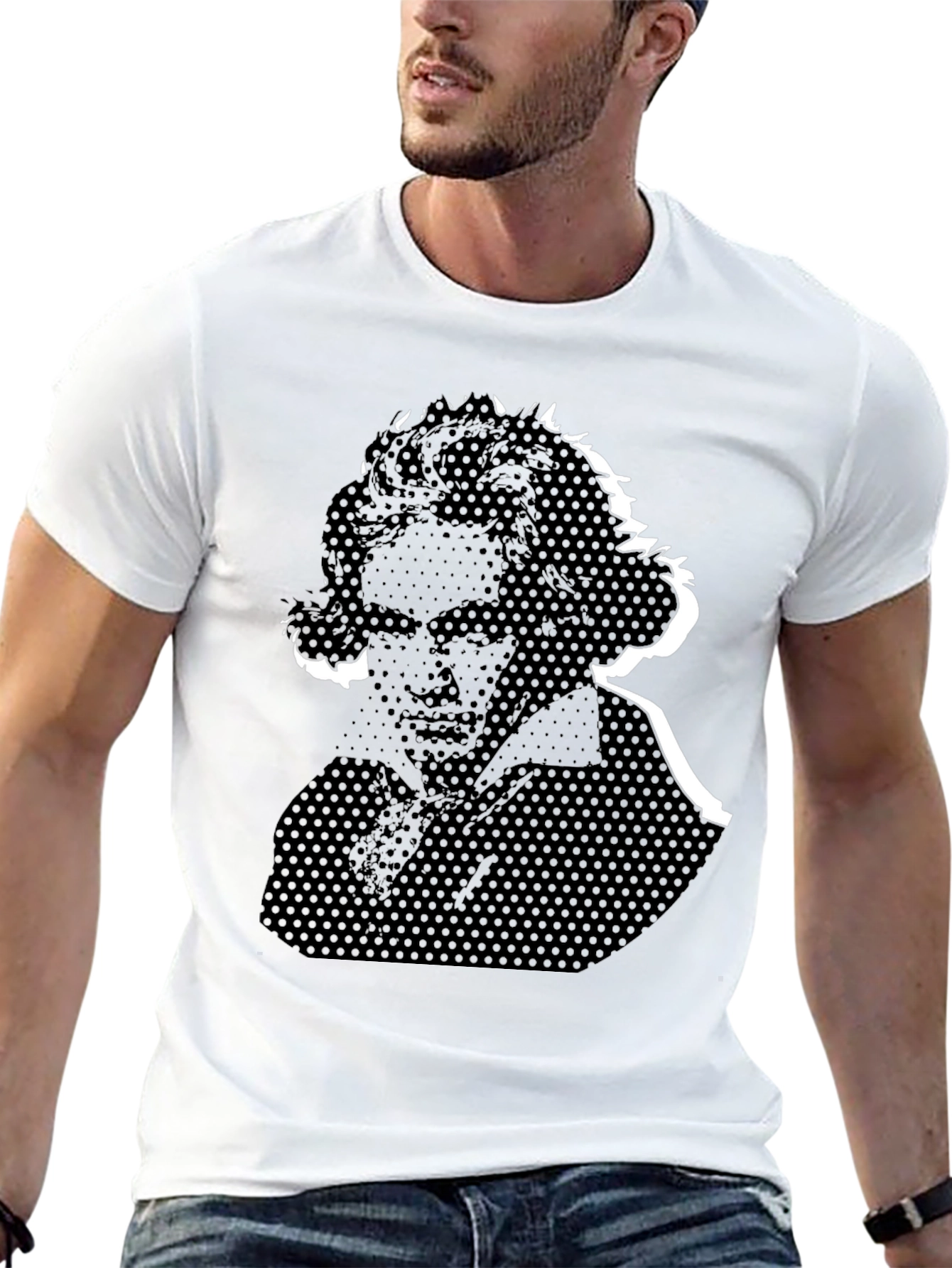 Beethoven Graphic Tee - Black Cotton T-Shirt