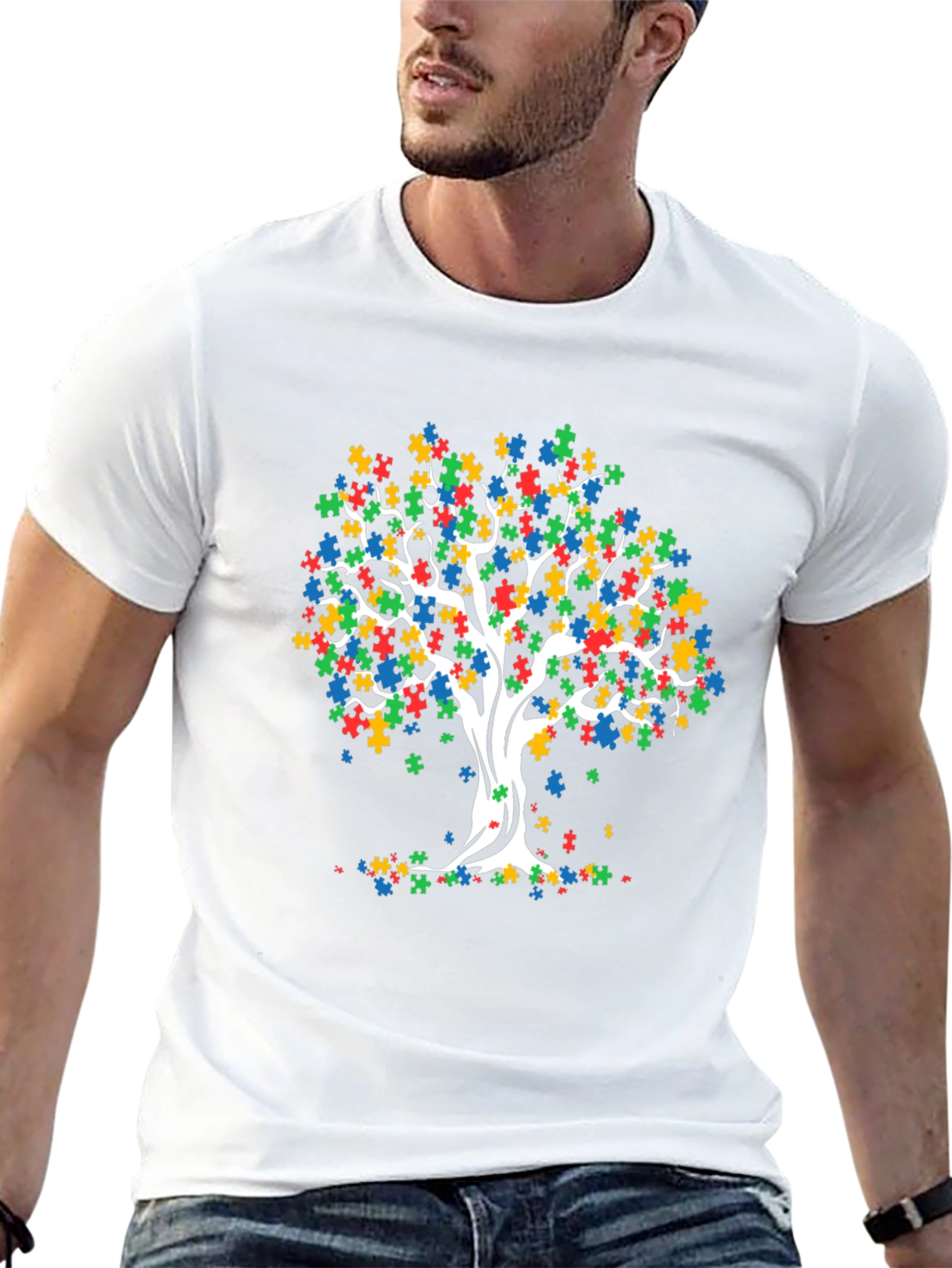 Autism Awareness Puzzle Tree T-Shirt