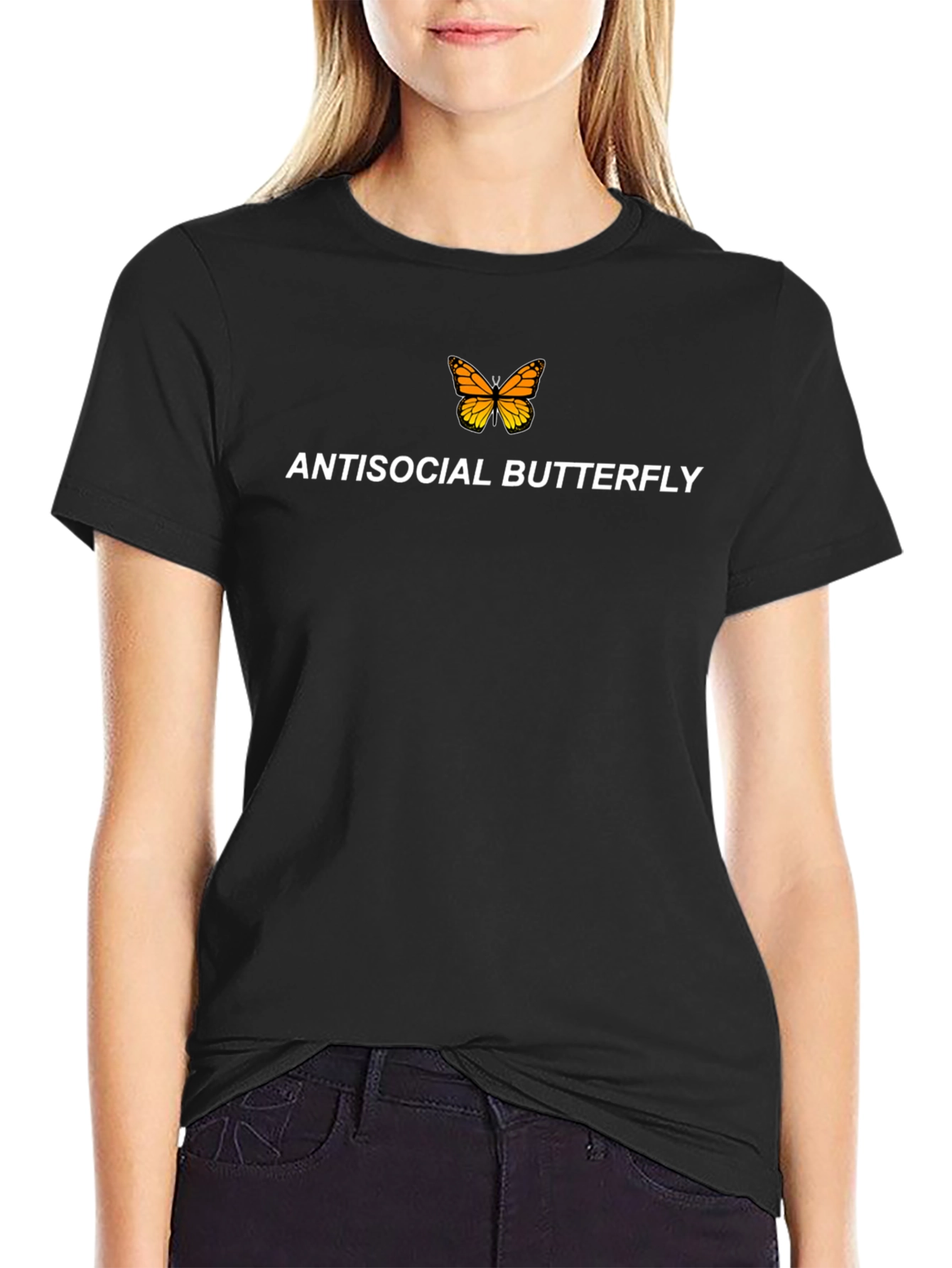 Antisocial Butterfly Graphic Tee - Trendy & Unique Design