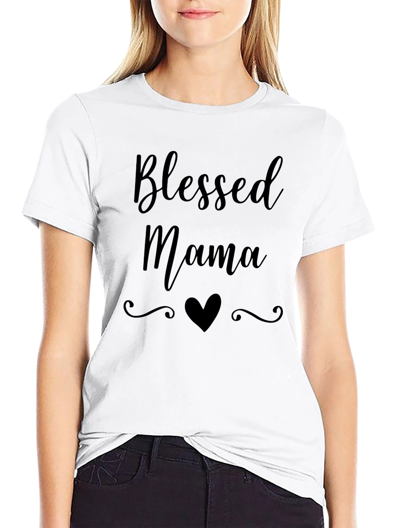 Blessed Mama Graphic Tee - Black T-Shirt