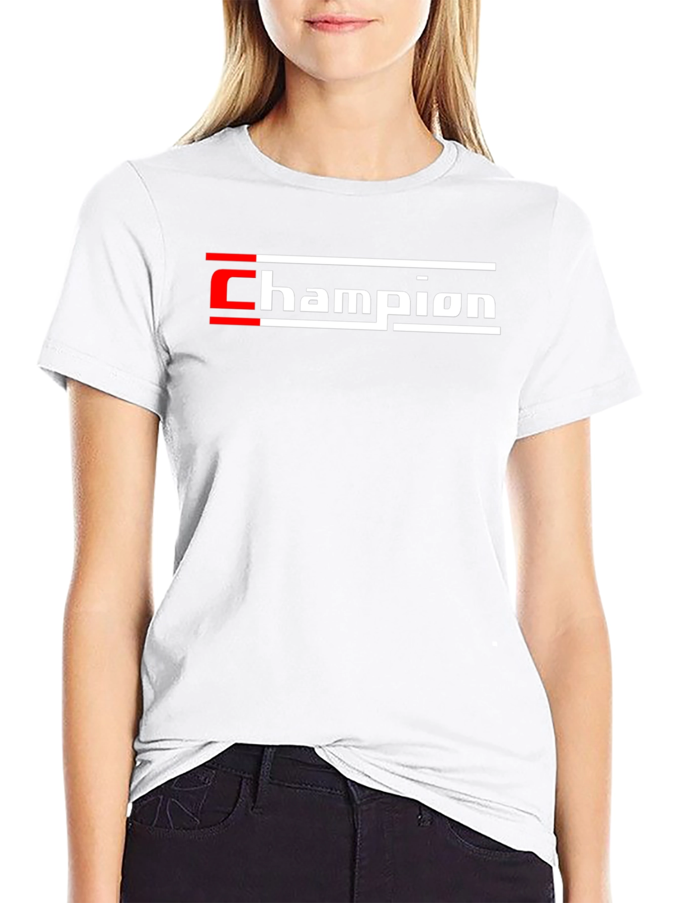 Champion Graphic Tee - Black Cotton T-Shirt