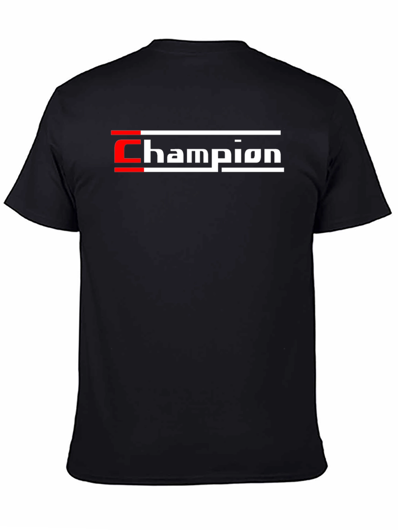 Champion Graphic Tee - Black Cotton T-Shirt