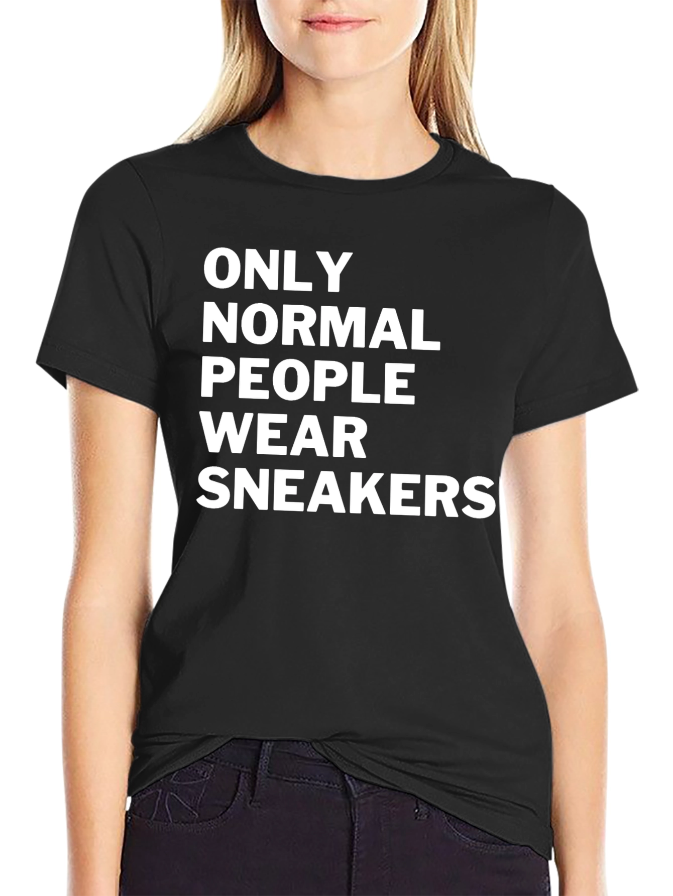 Only Normal People Wear Sneakers Black T-Shirt
