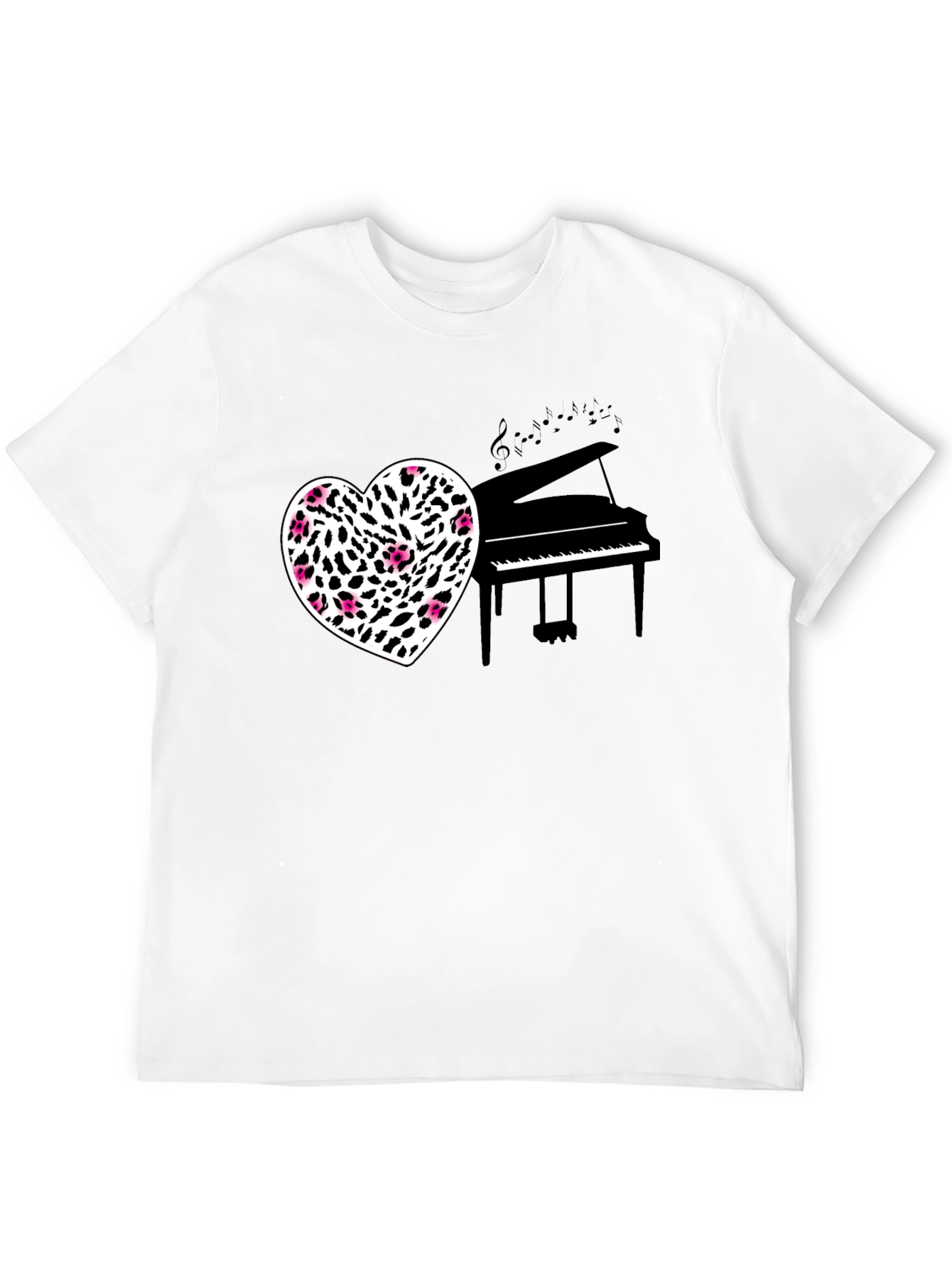 Heart Piano Music Black Tee