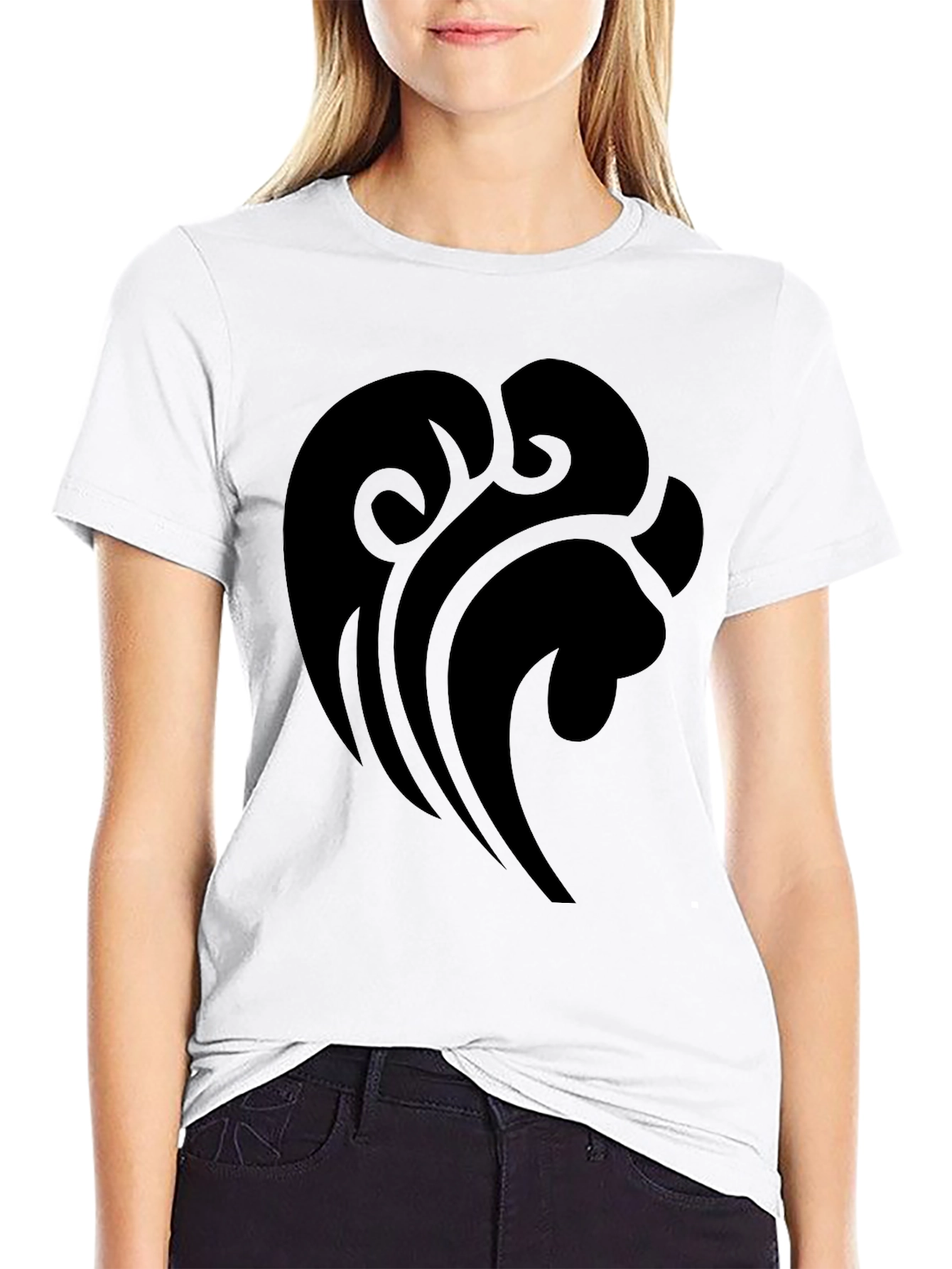 Mens Black T-Shirt with Abstract Design