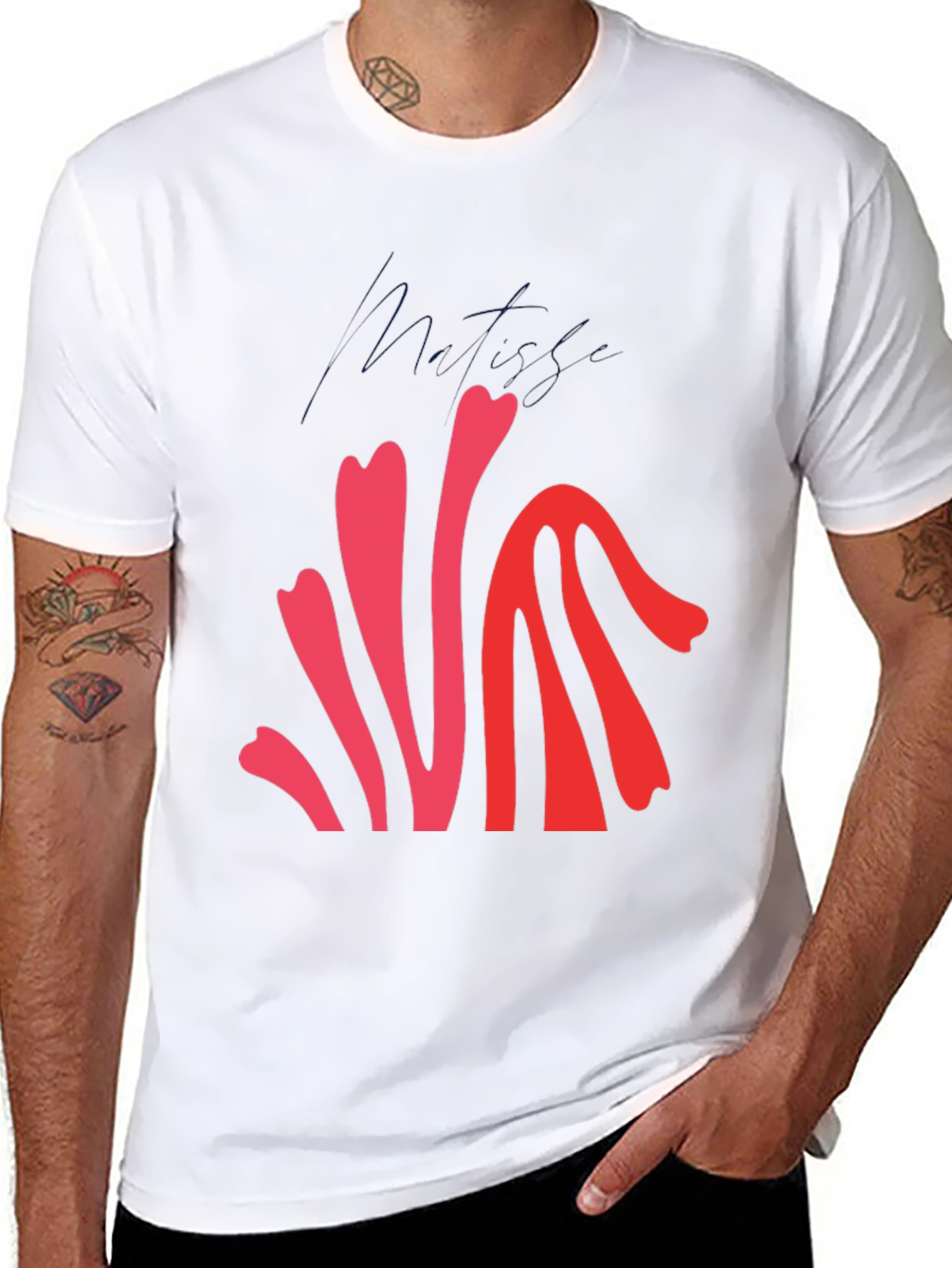 Abstract Graphic Print Crew Neck T-Shirt