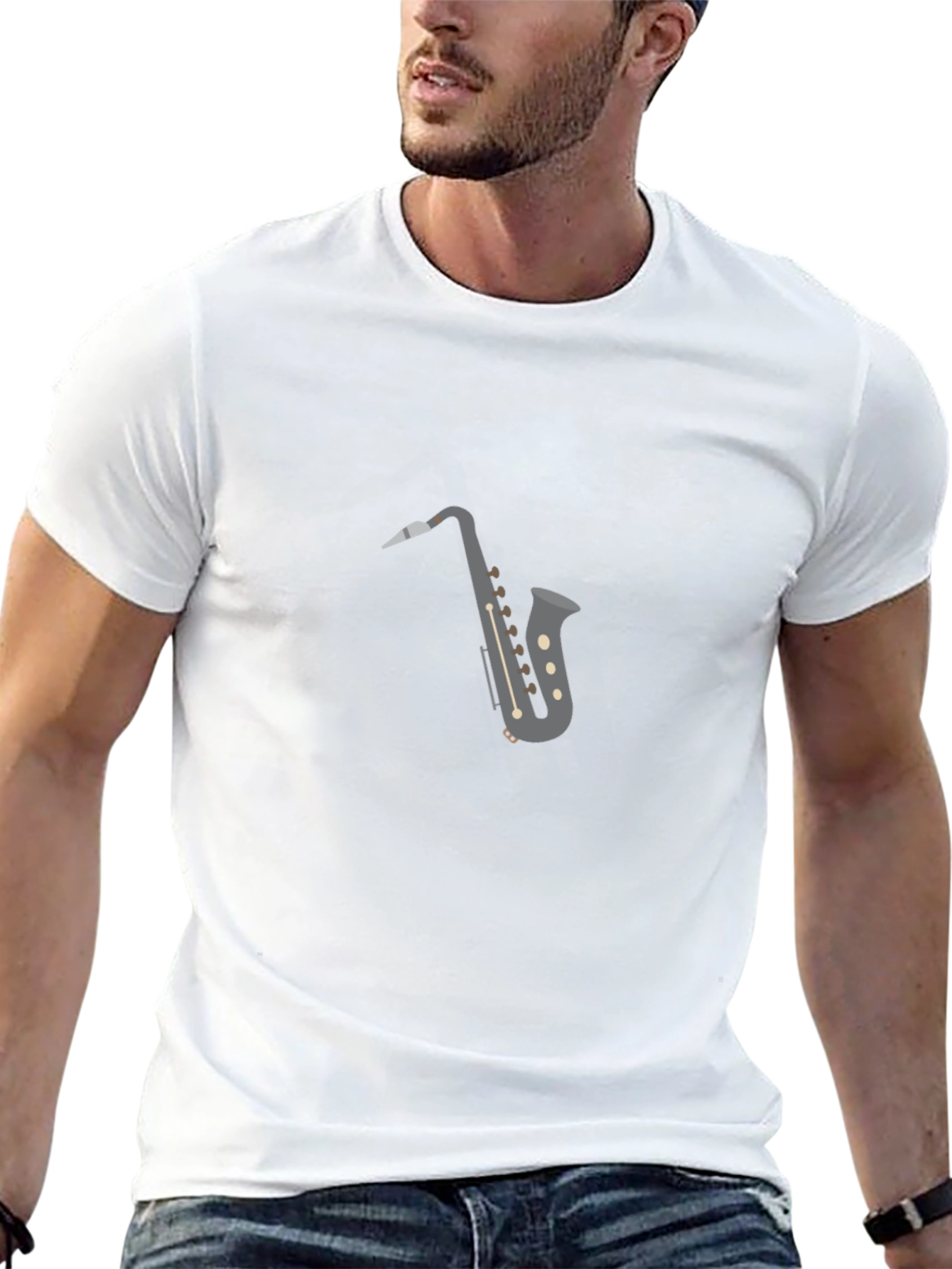 Saxophone Graphic Tee - Stylish Music Lover Shirt