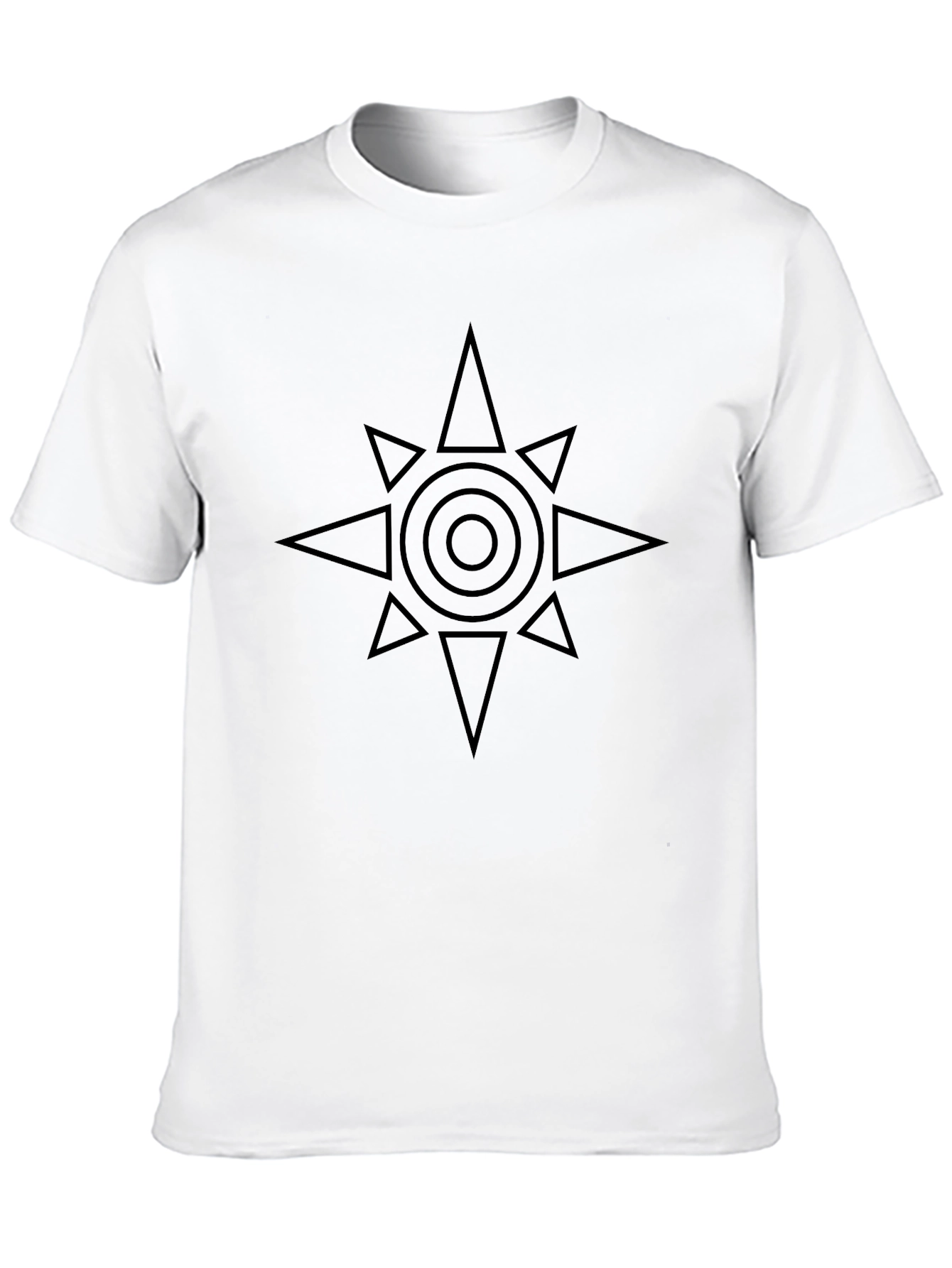 Black T-Shirt with Geometric Star Design