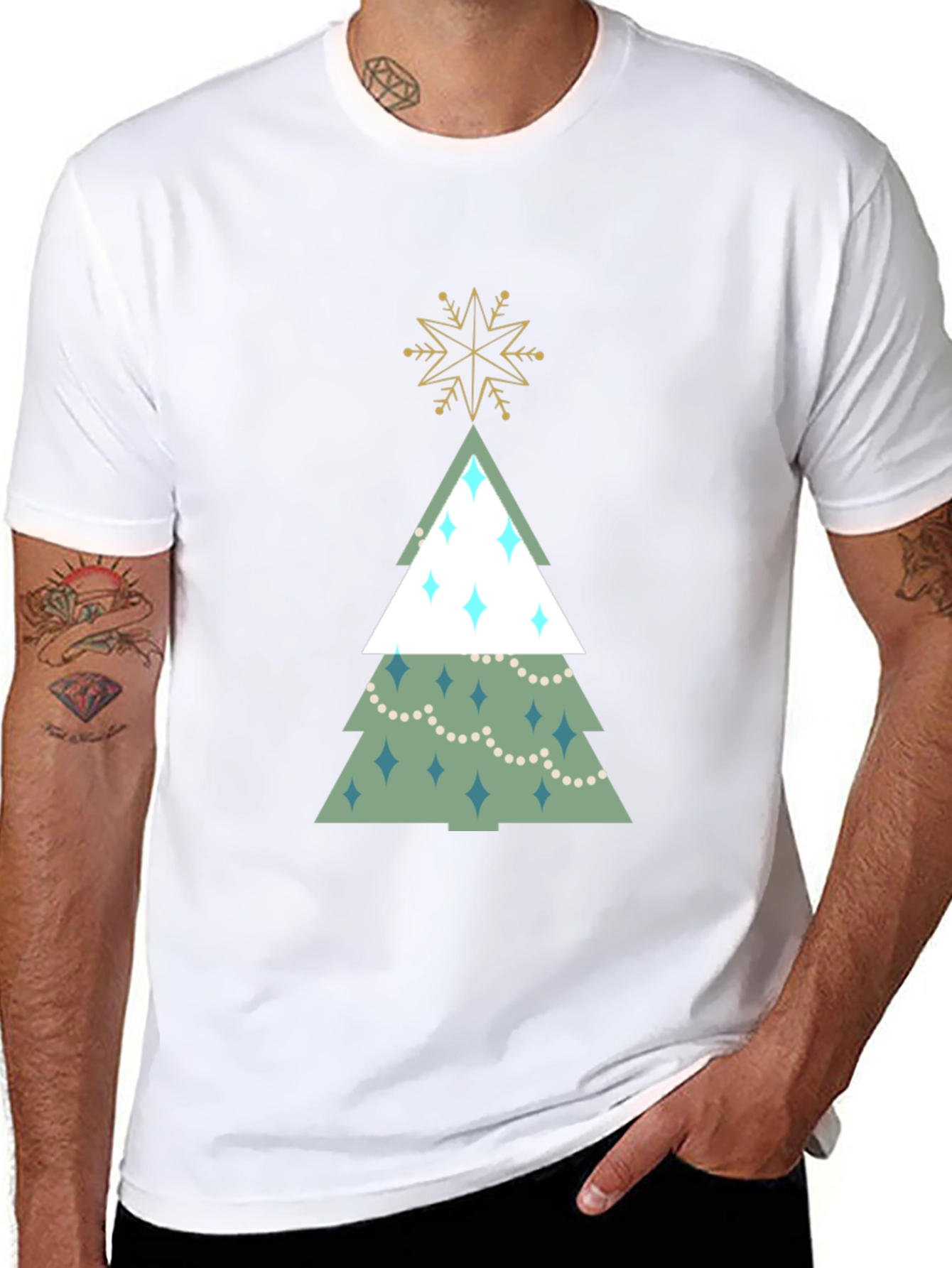 Festive Christmas Tree Graphic Tee - Holiday Style