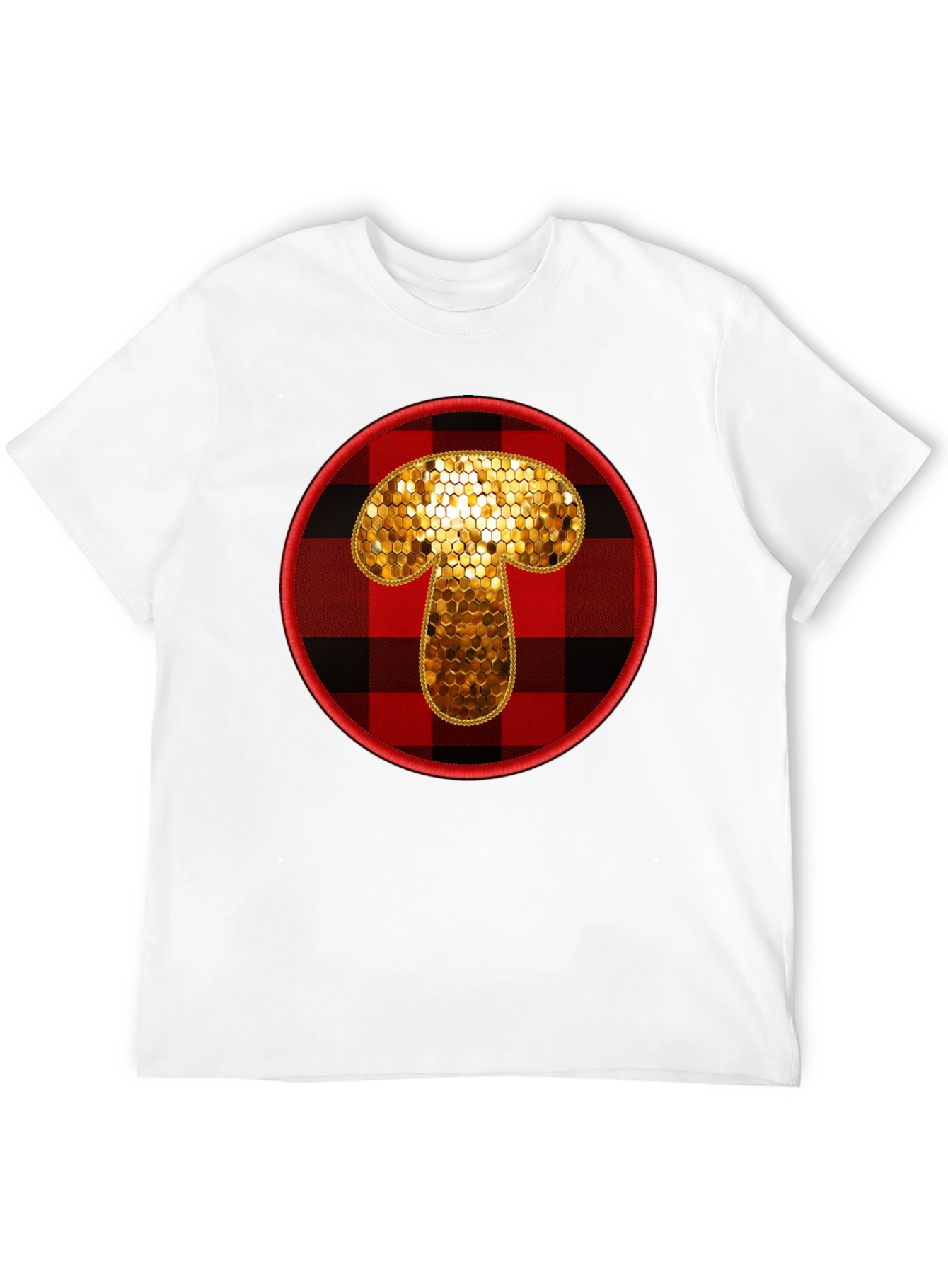 Buffalo Plaid Mushroom Graphic Tee