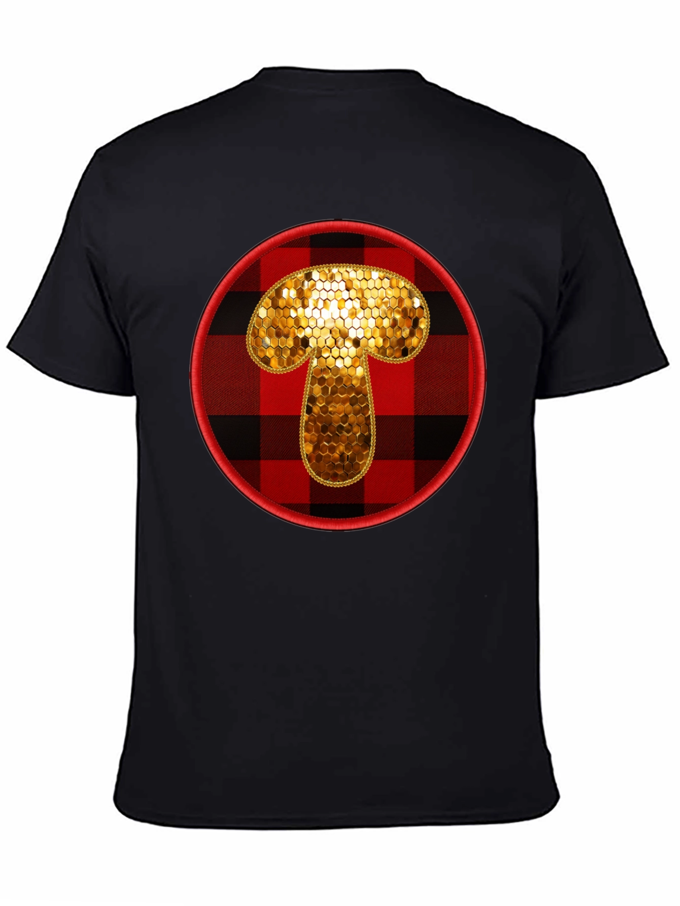 Buffalo Plaid Mushroom Graphic Tee