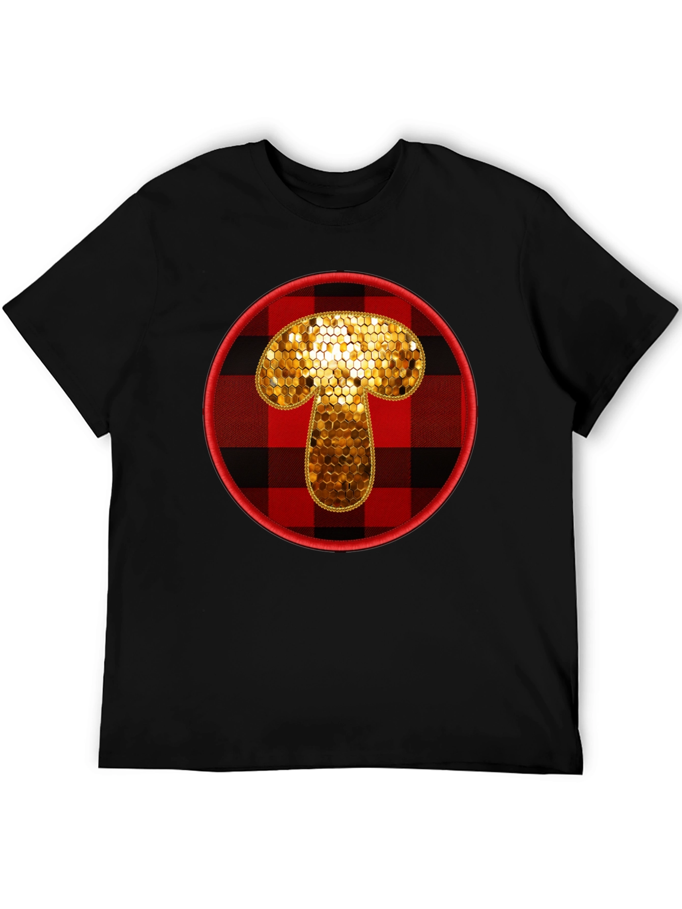 Buffalo Plaid Mushroom Graphic Tee