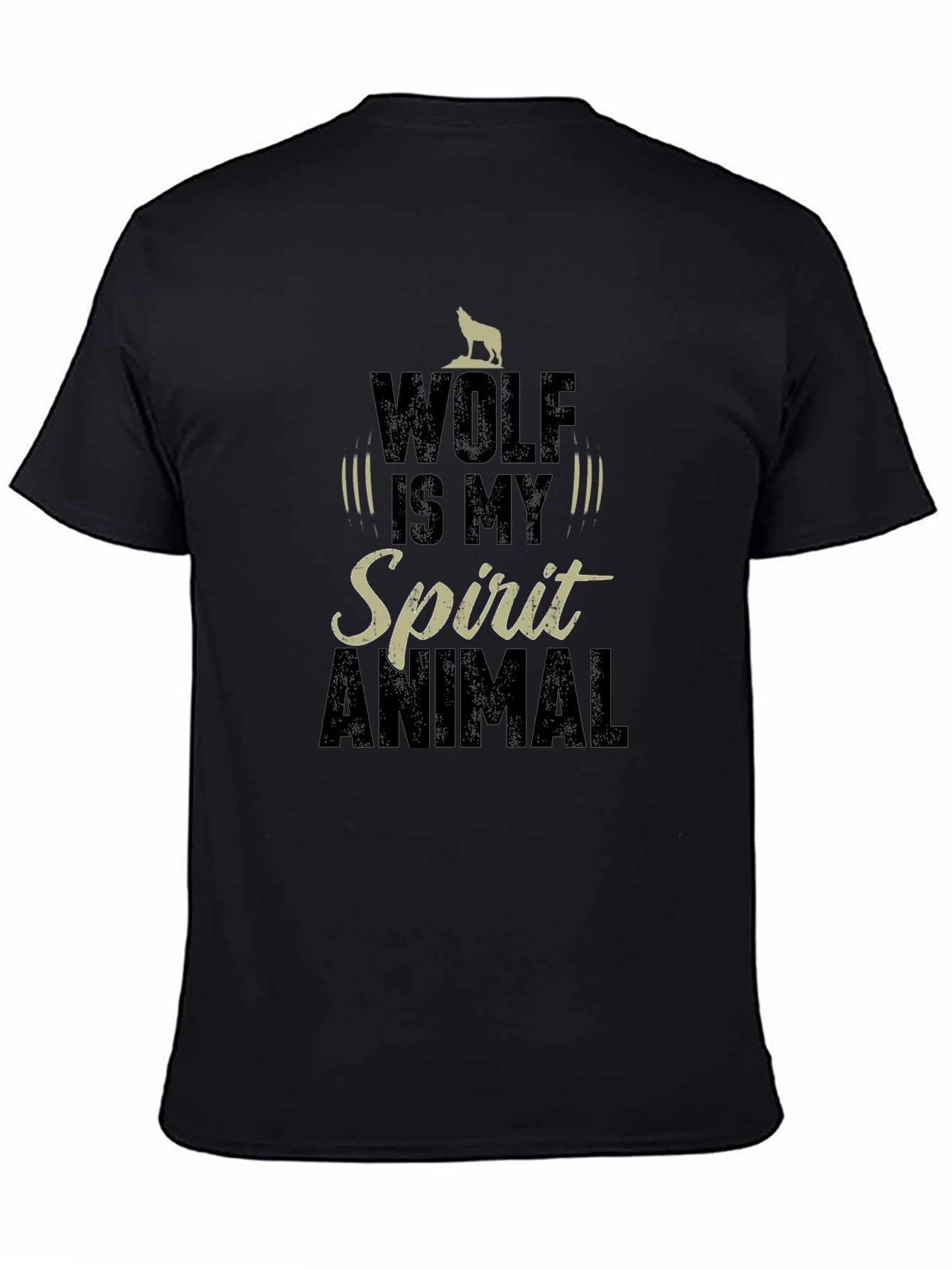 Wolf Spirit Animal Graphic T-Shirt - Black
