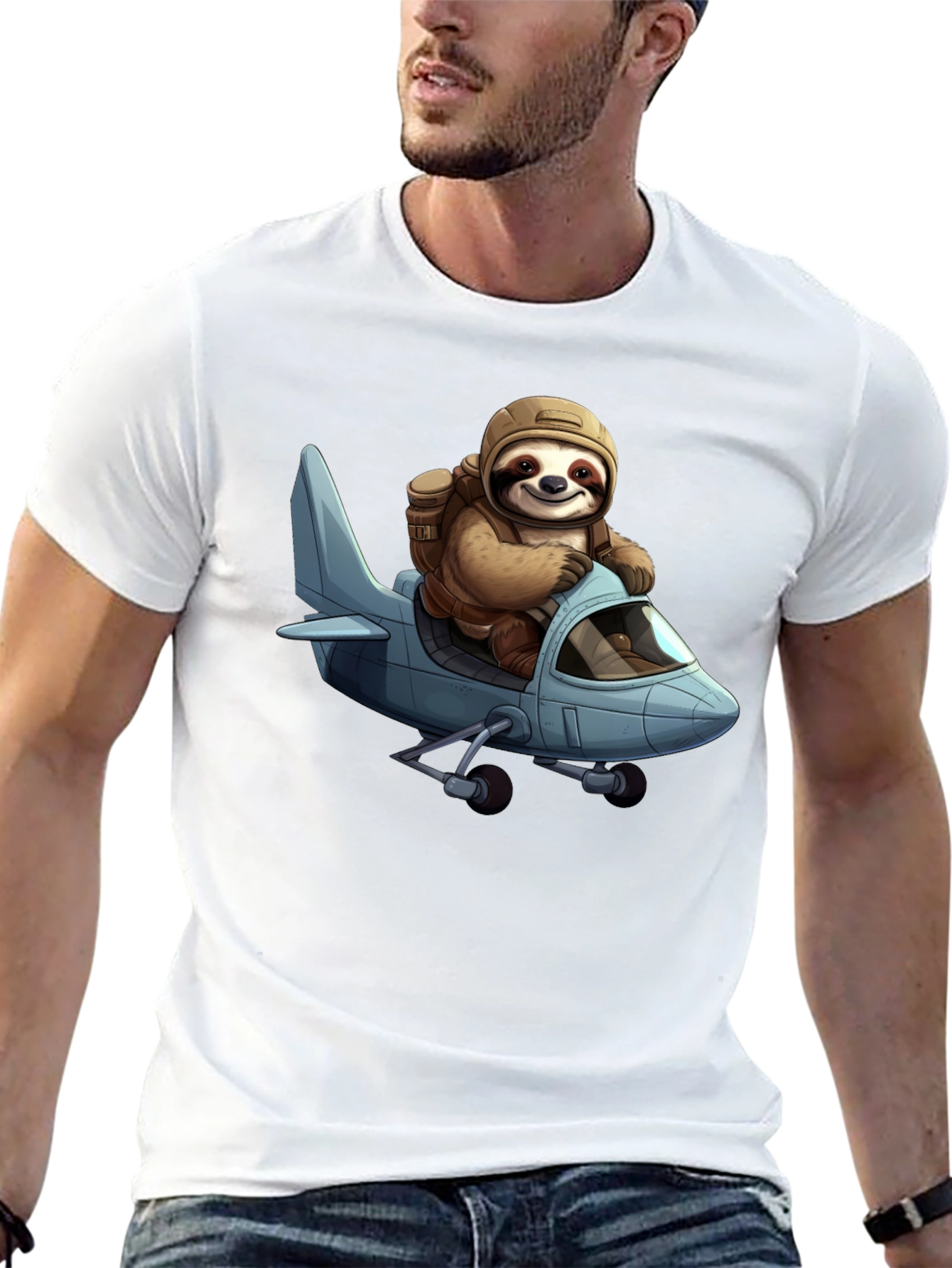 Sloth Pilot T-Shirt - Aviation Adventure Tee