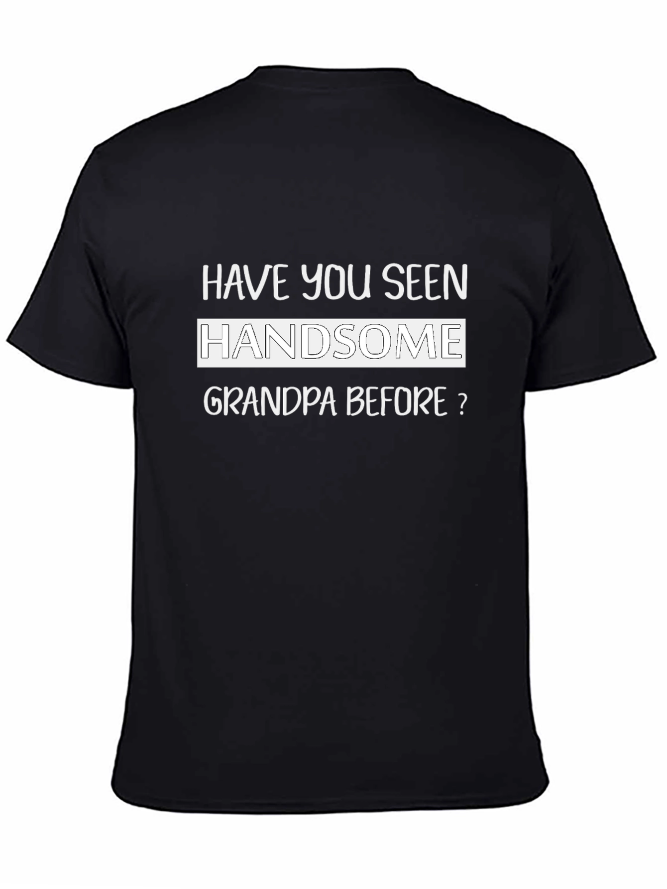 Handsome Grandpa Black Graphic T-Shirt