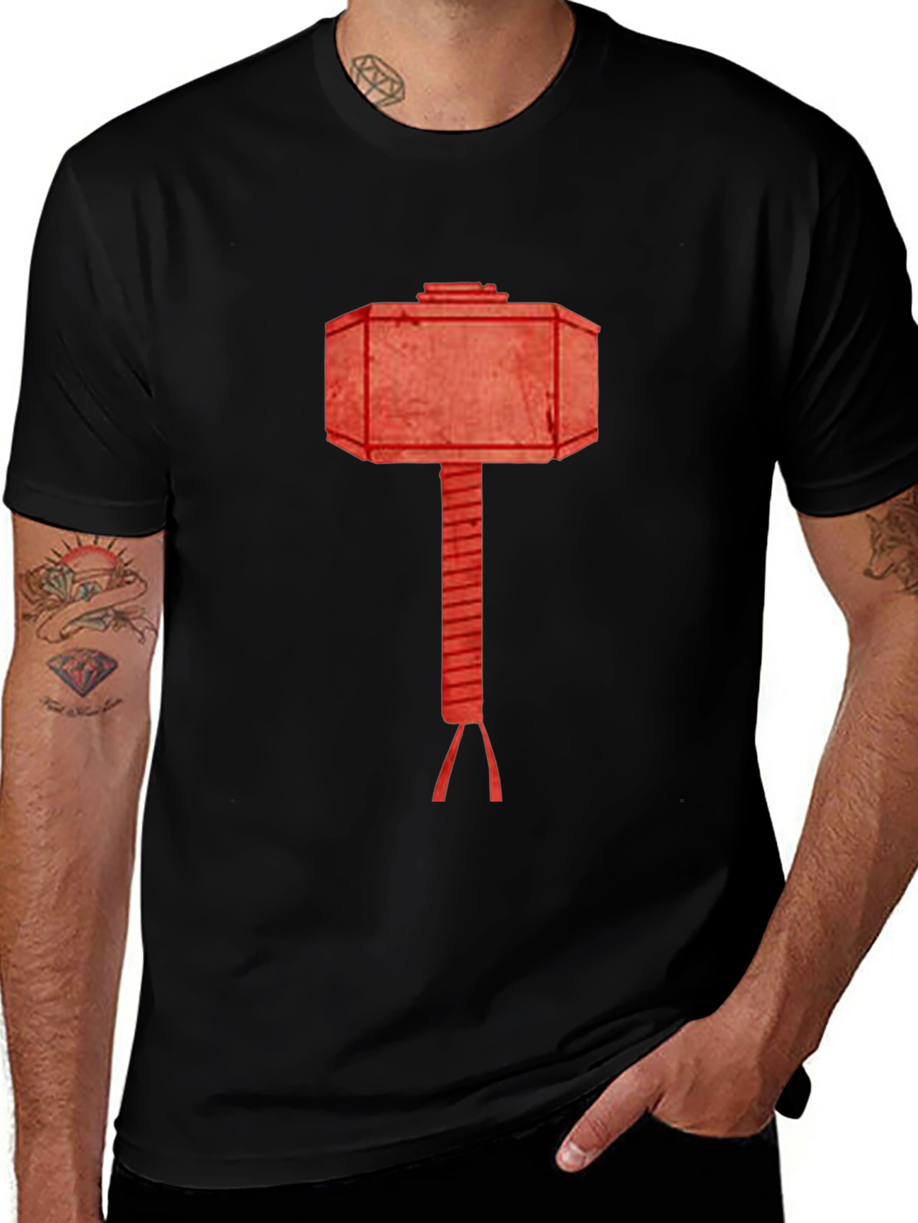 Hammer Graphic Tee - Black Cotton T-Shirt