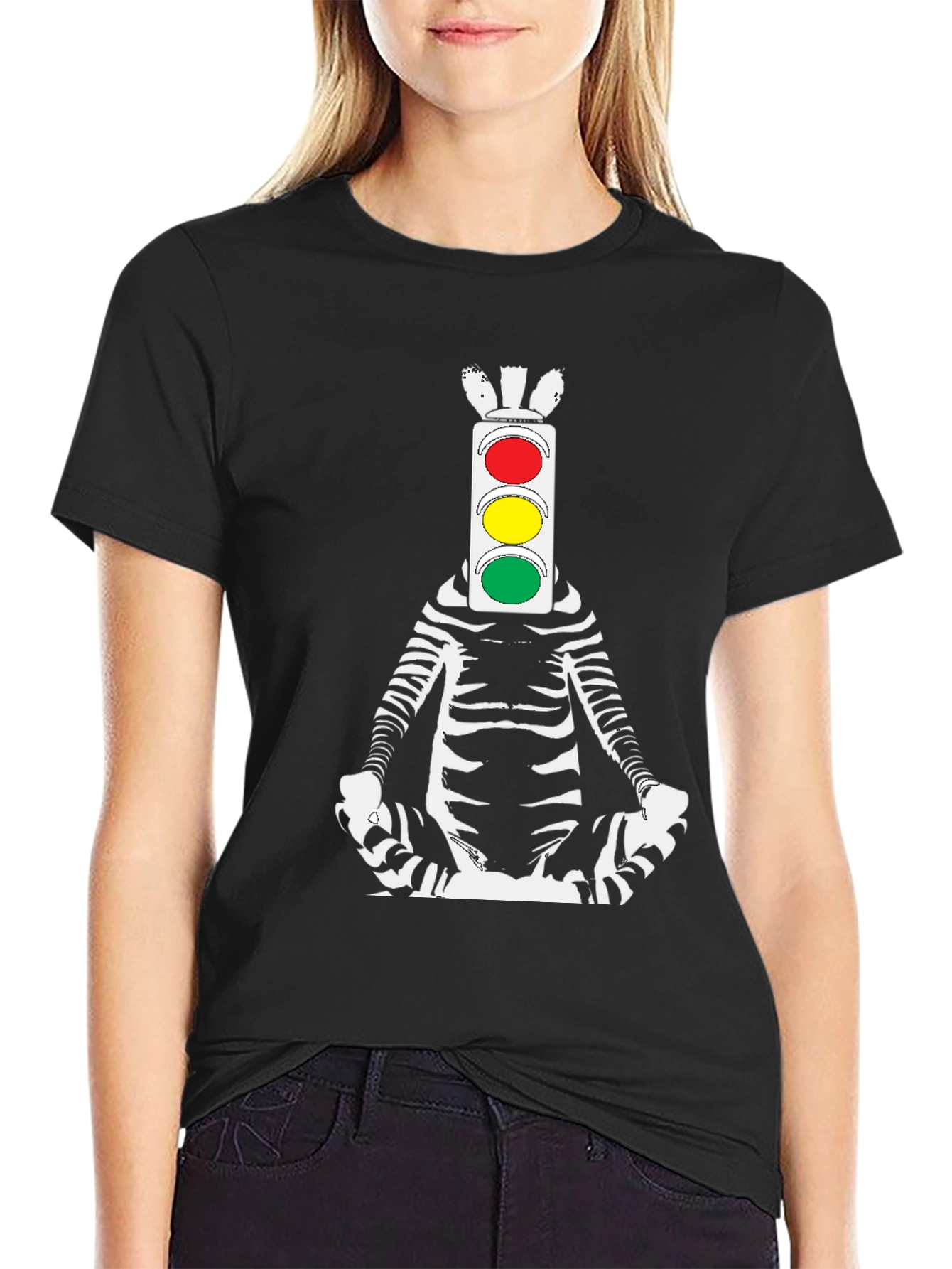 Zebra Traffic Light Meditating T-Shirt
