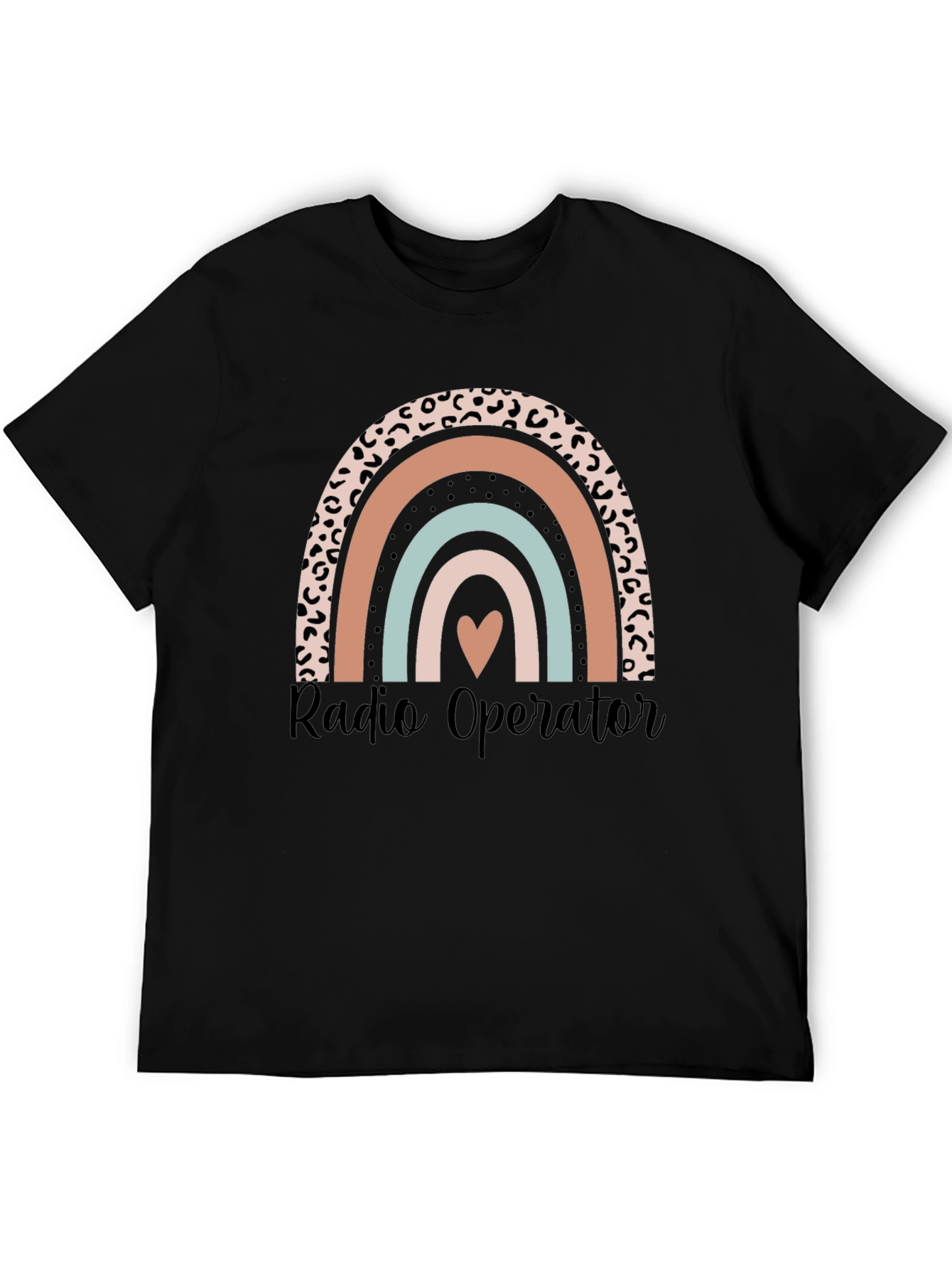 Radio Operator Rainbow Graphic Tee - Black