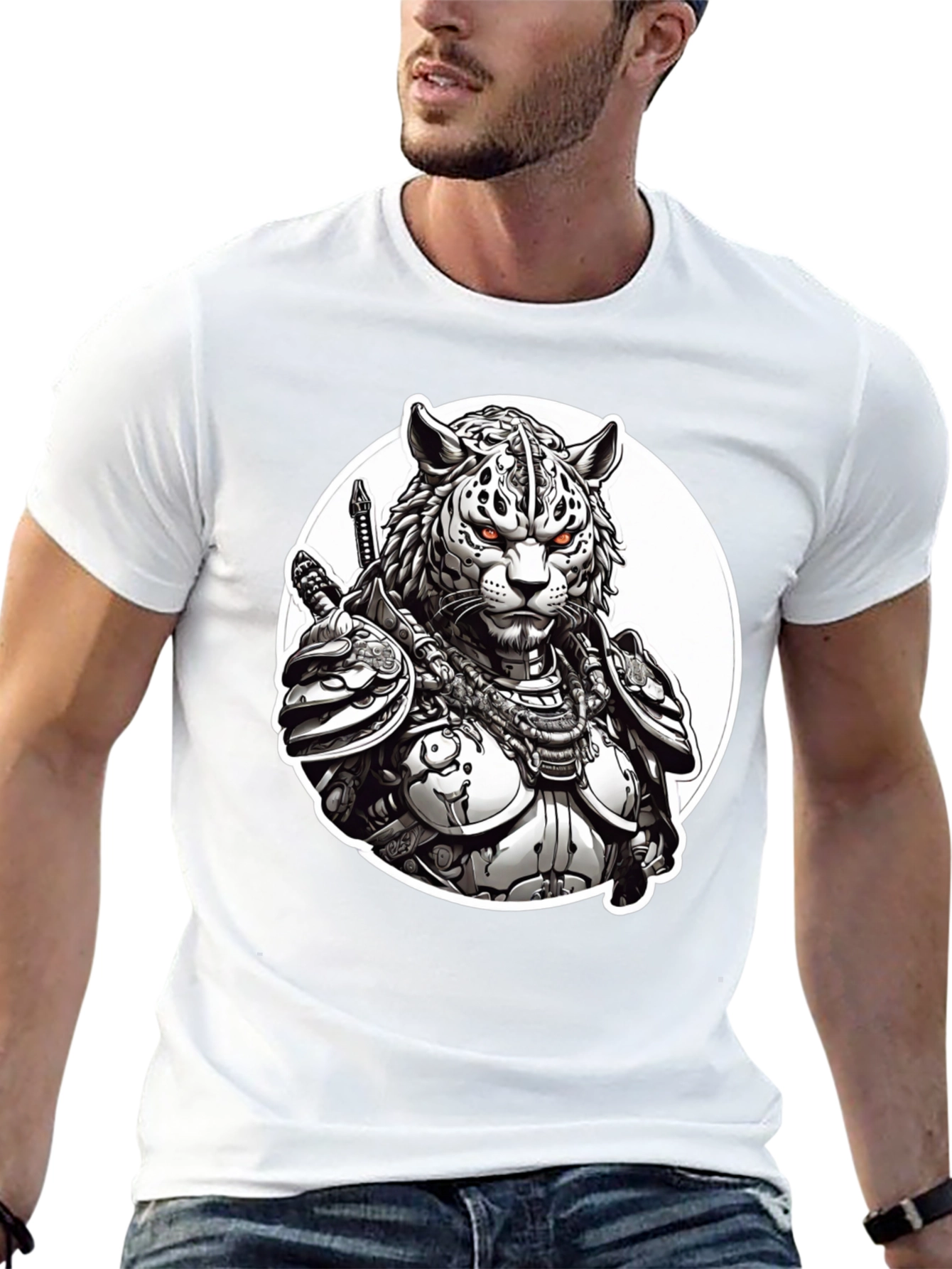 Tiger Samurai Black T-Shirt