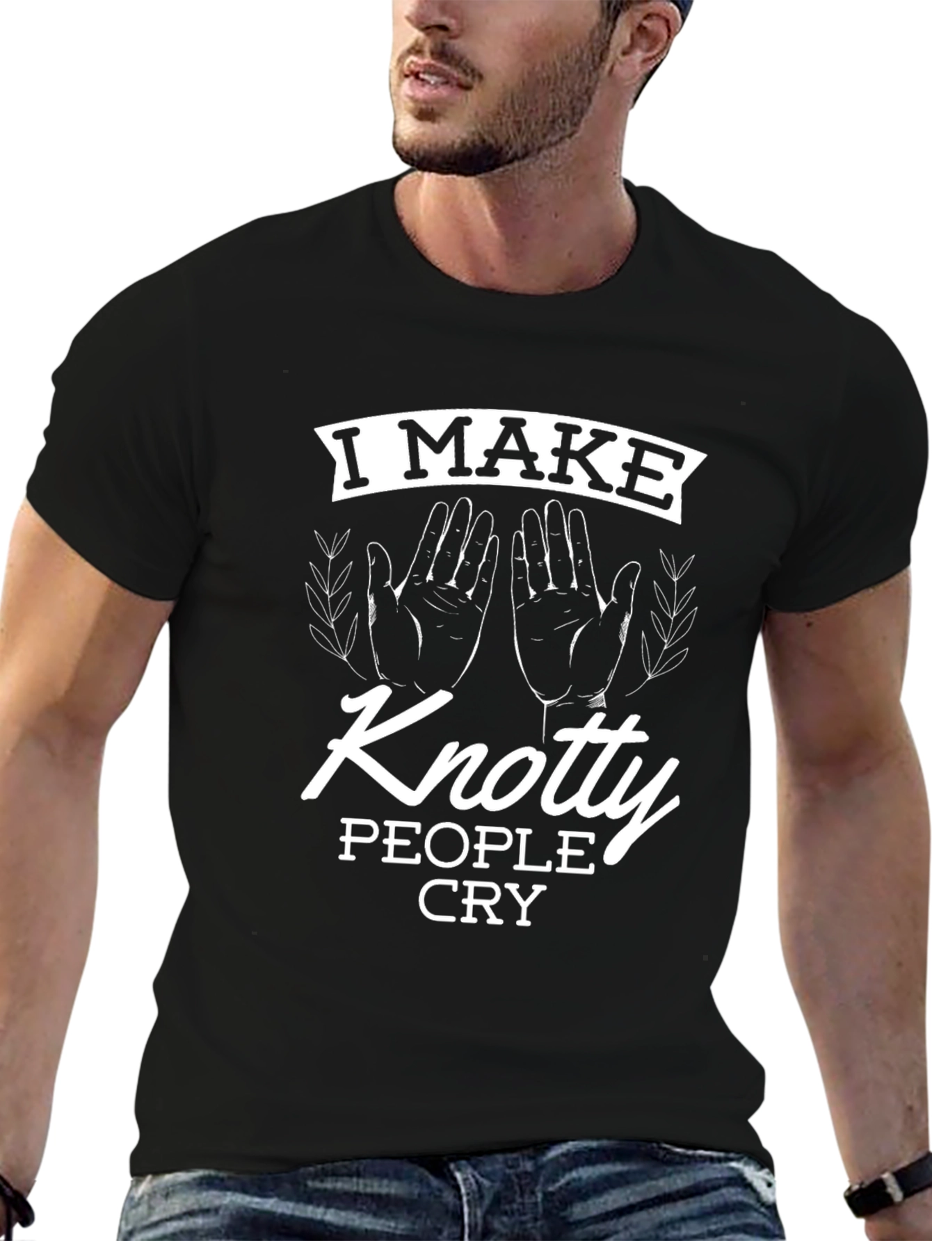 Knotty People Cry Graphic Tee - Black Cotton Shirt