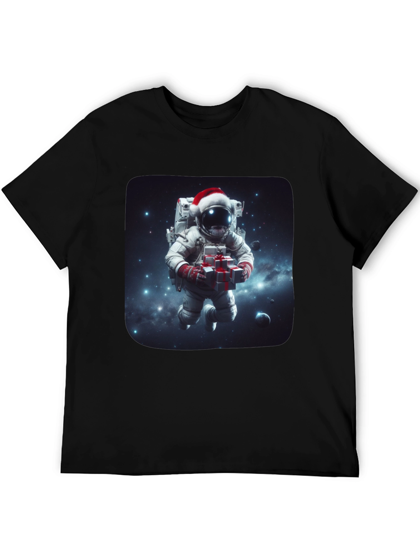 Festive Astronaut T-Shirt - Holiday Space Gift
