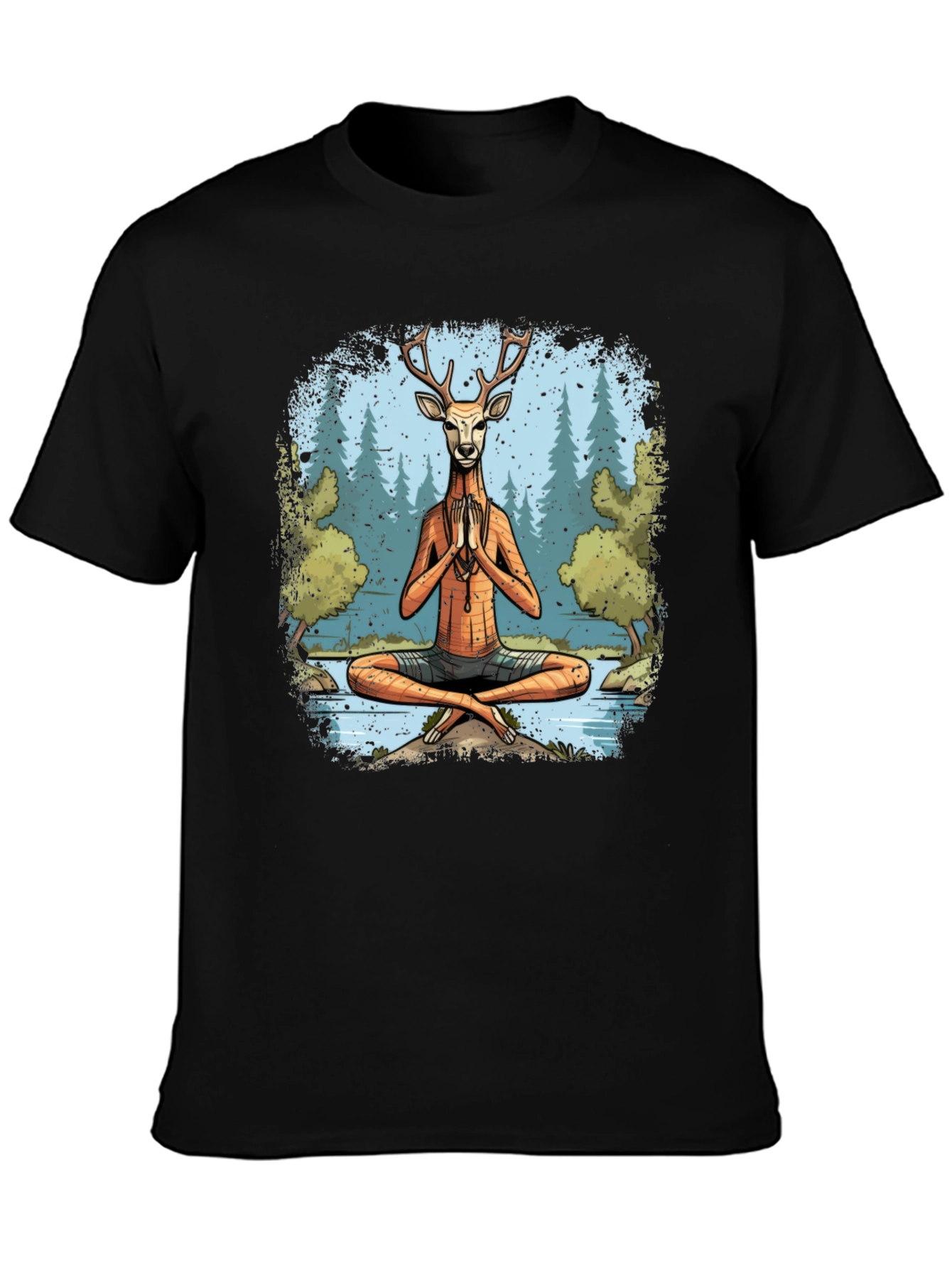 Yoga Deer T-Shirt - Meditating Wildlife Tee