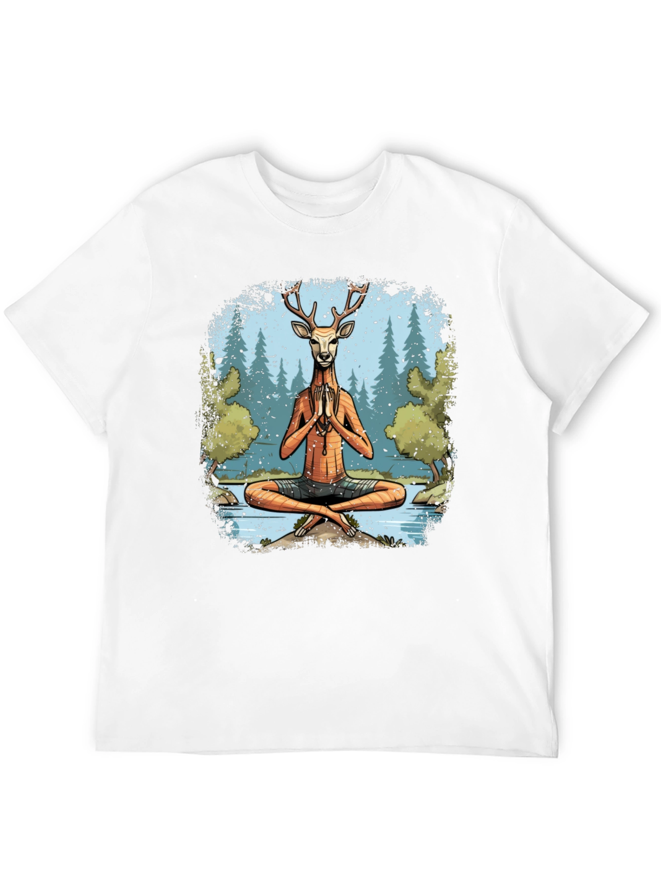 Yoga Deer T-Shirt - Meditating Wildlife Tee