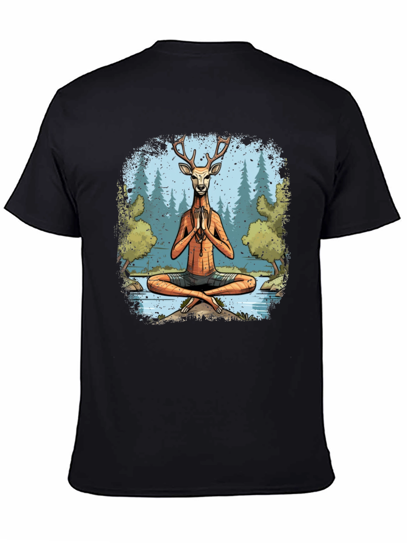 Yoga Deer T-Shirt - Meditating Wildlife Tee