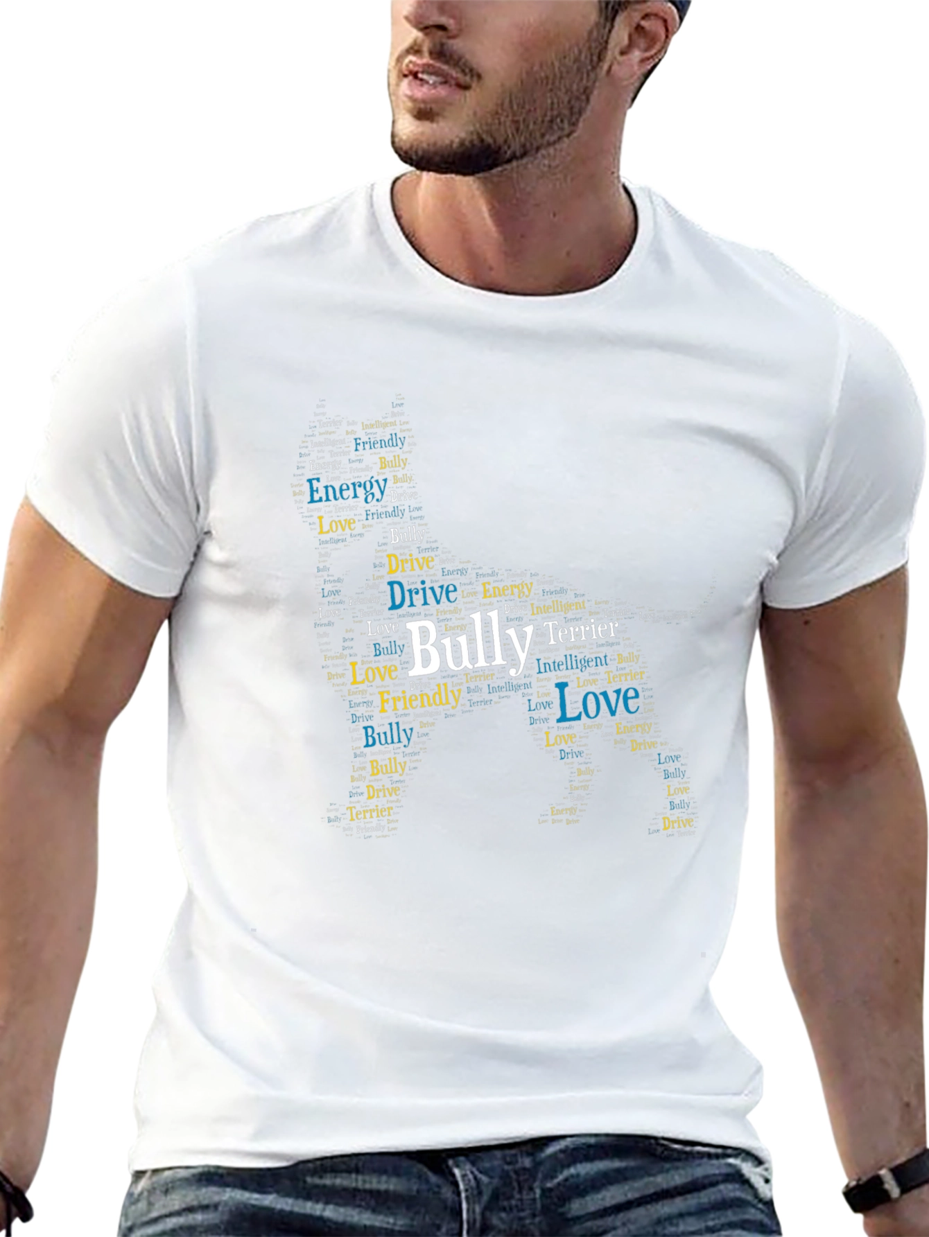 Bully Terrier Word Art Graphic T-Shirt