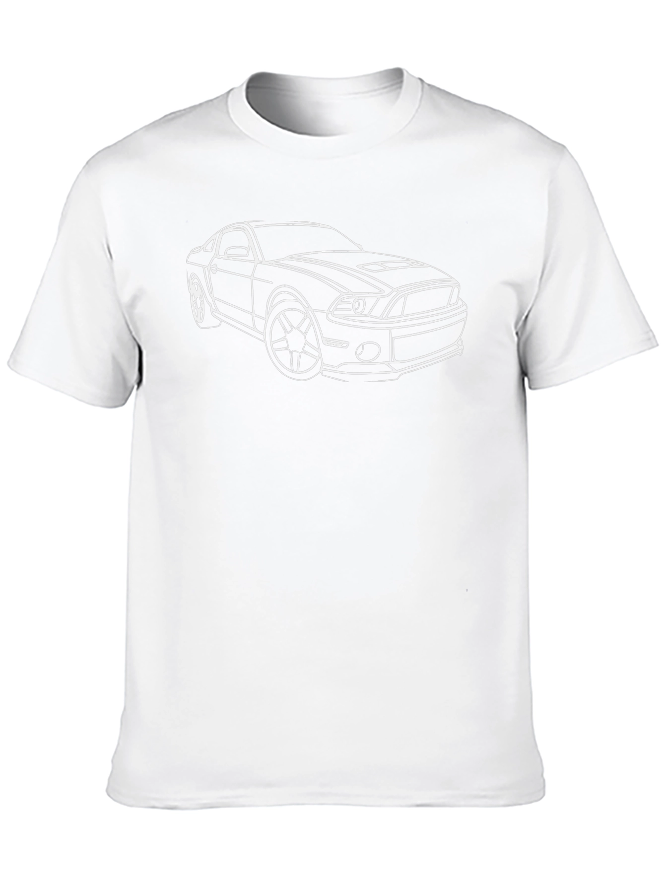 Black Mustang Car Outline T-Shirt