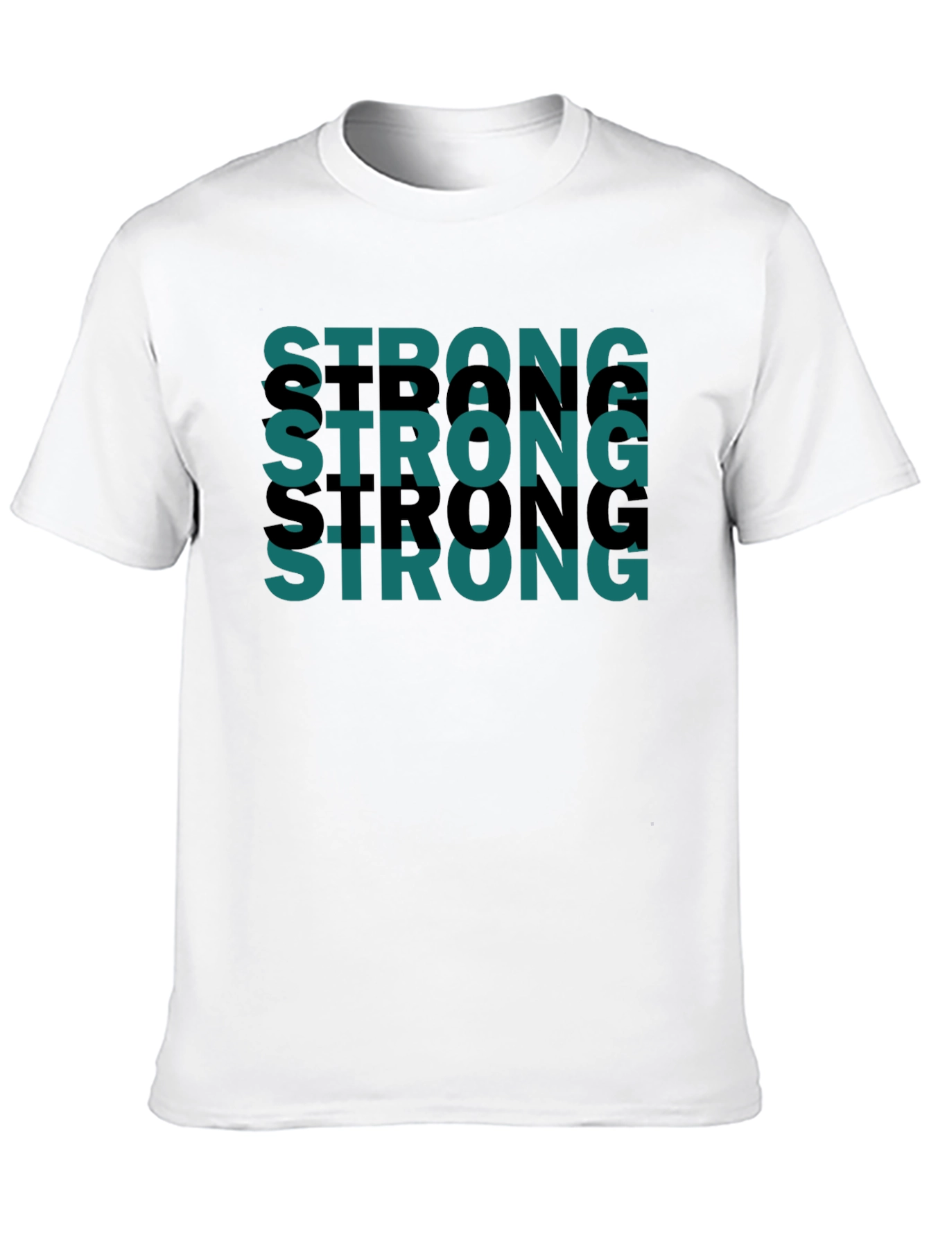 Strong Graphic Tee - Black Cotton Casual Shirt