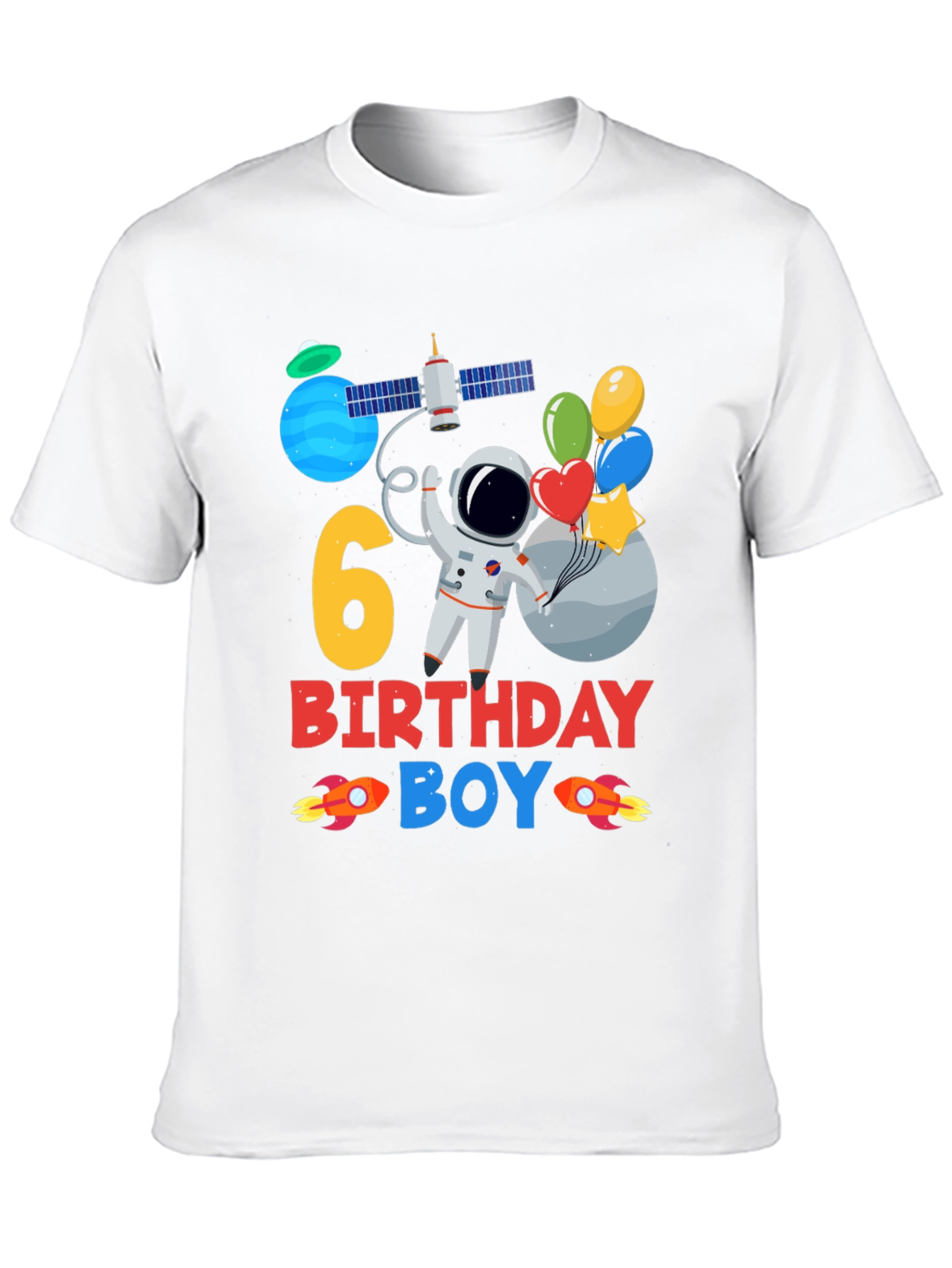 6th Birthday Boy Astronaut T-Shirt