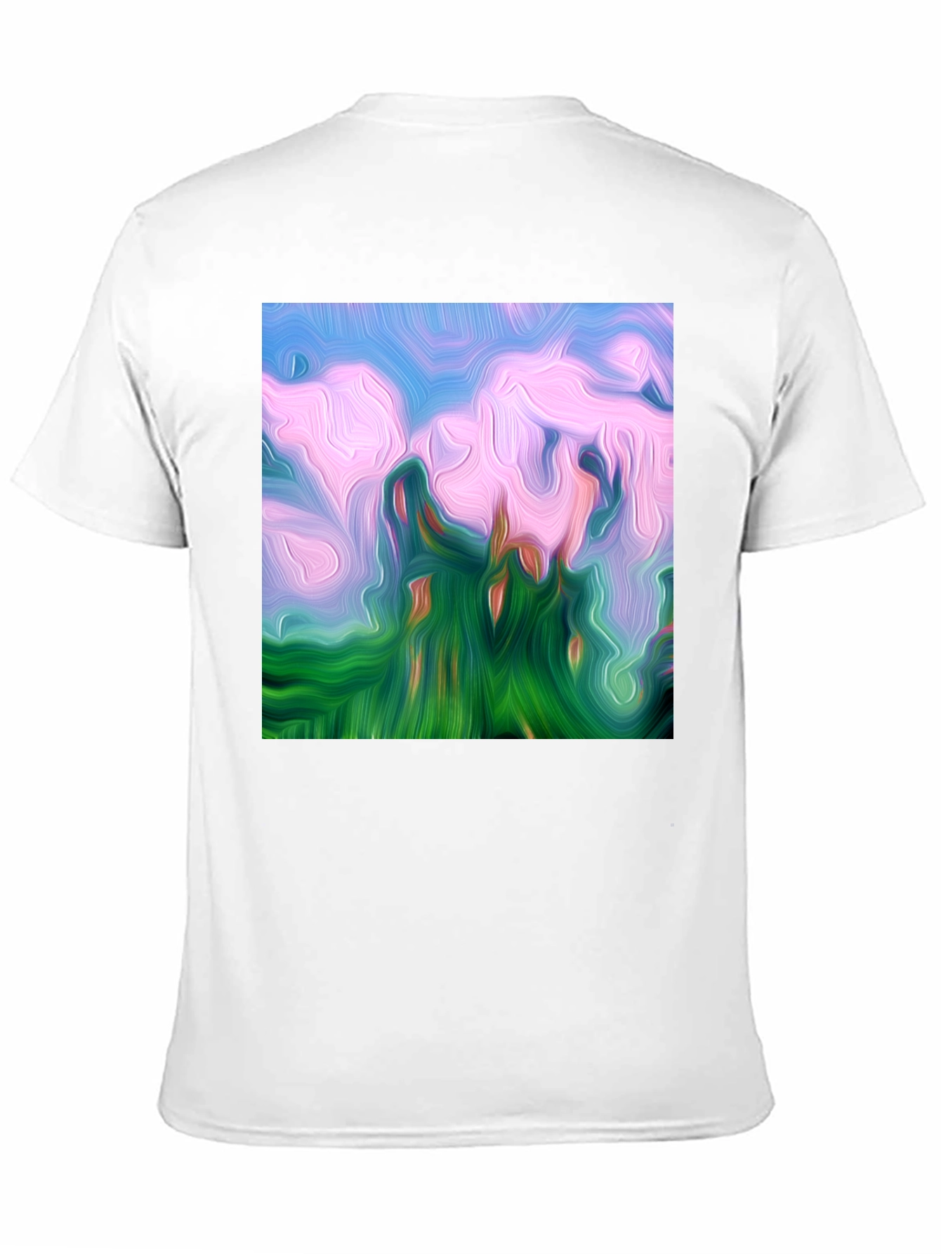 Abstract Landscape Graphic Tee - Artistic Black T-Shirt