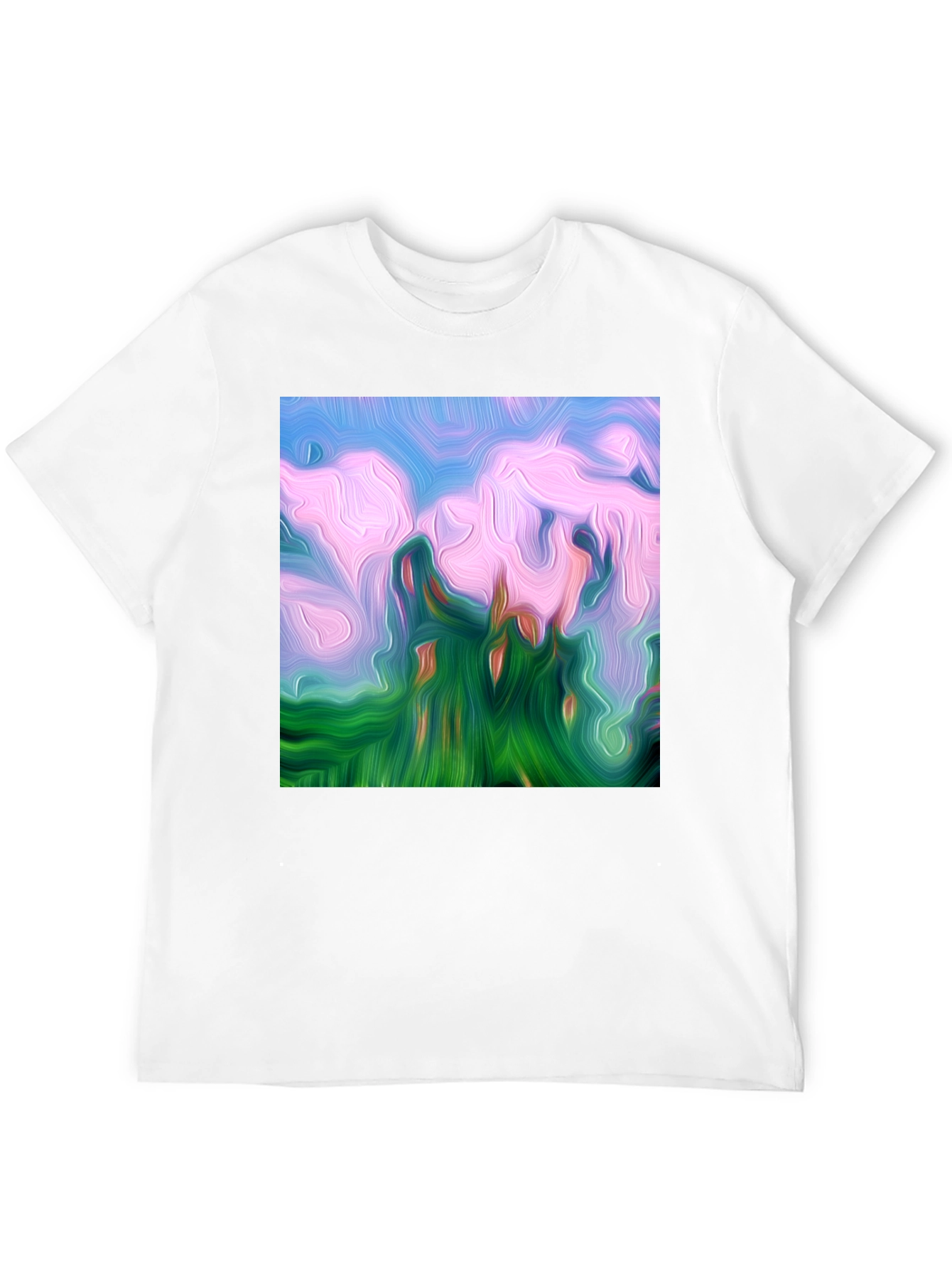 Abstract Landscape Graphic Tee - Artistic Black T-Shirt