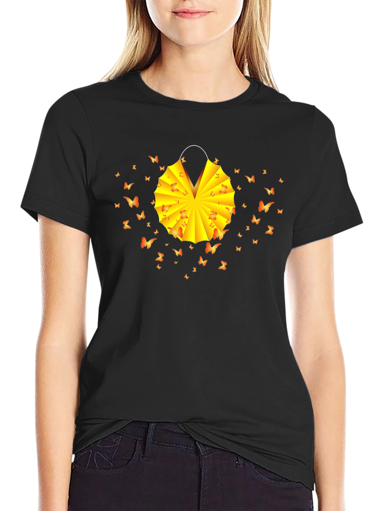 Butterfly Lantern Graphic Tee - Soft Cotton Blend