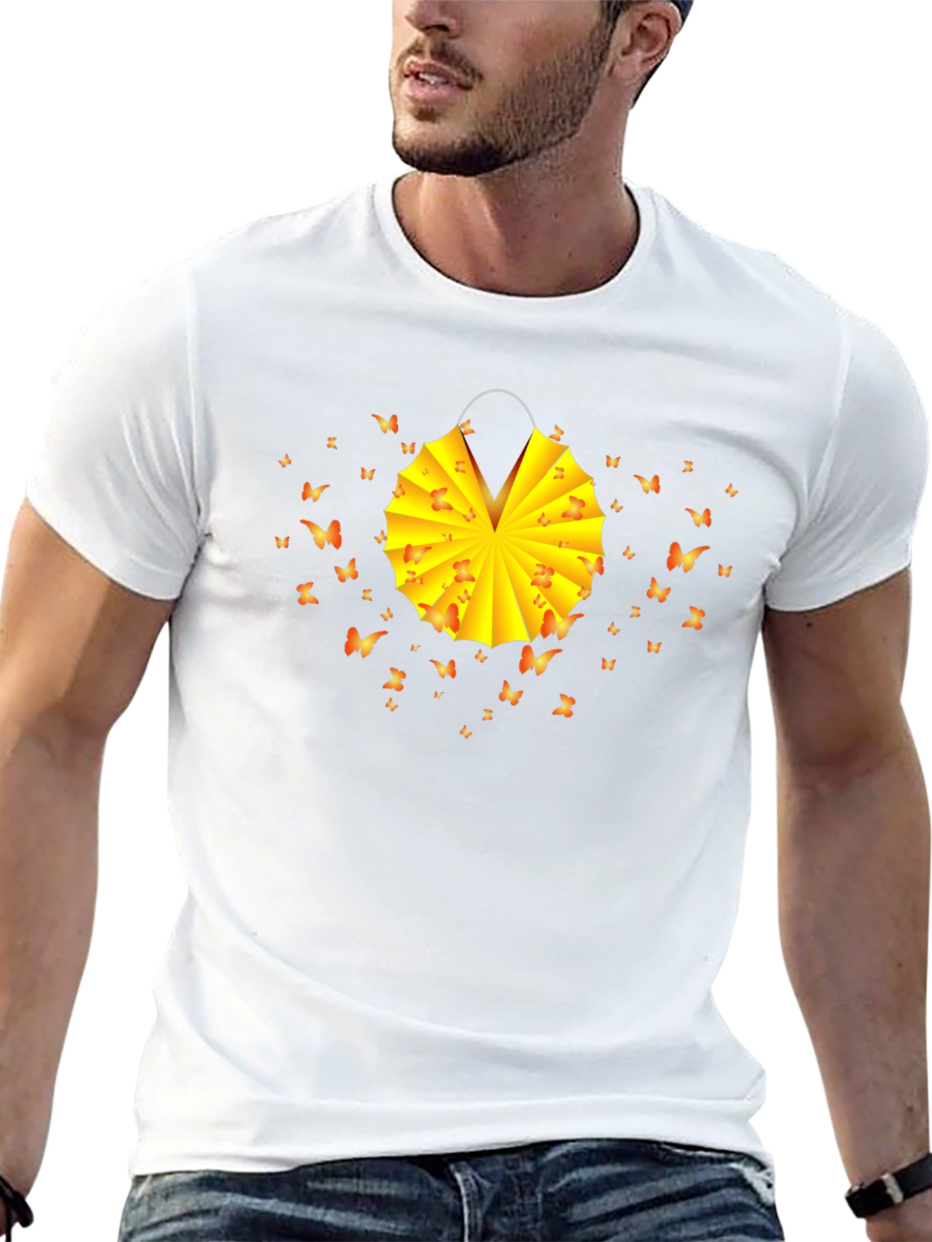 Butterfly Lantern Graphic Tee - Soft Cotton Blend