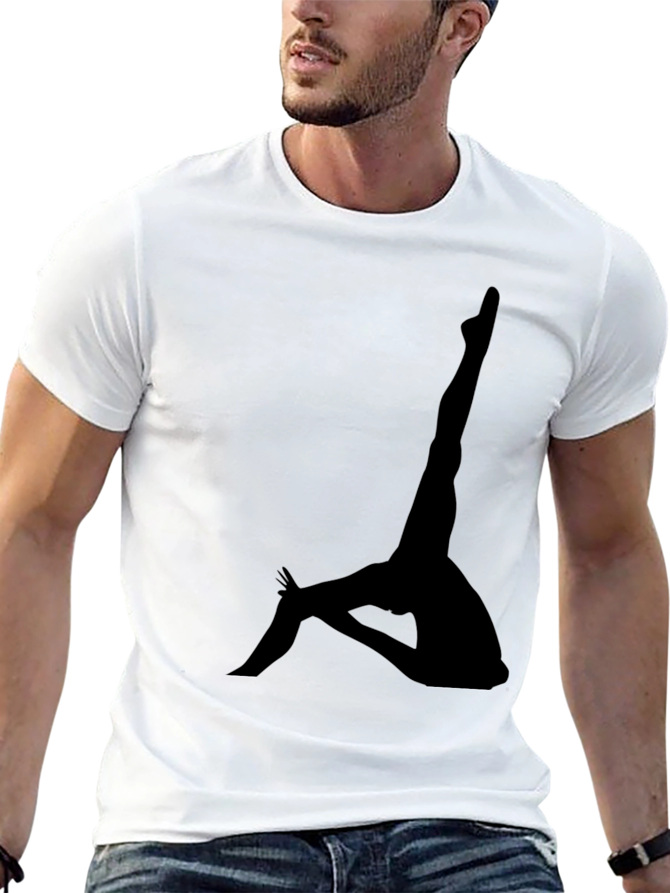 Silhouette Yoga Pose Black T-Shirt