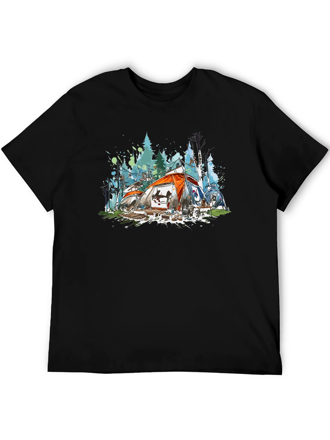 Camping Watercolor Graphic Tee