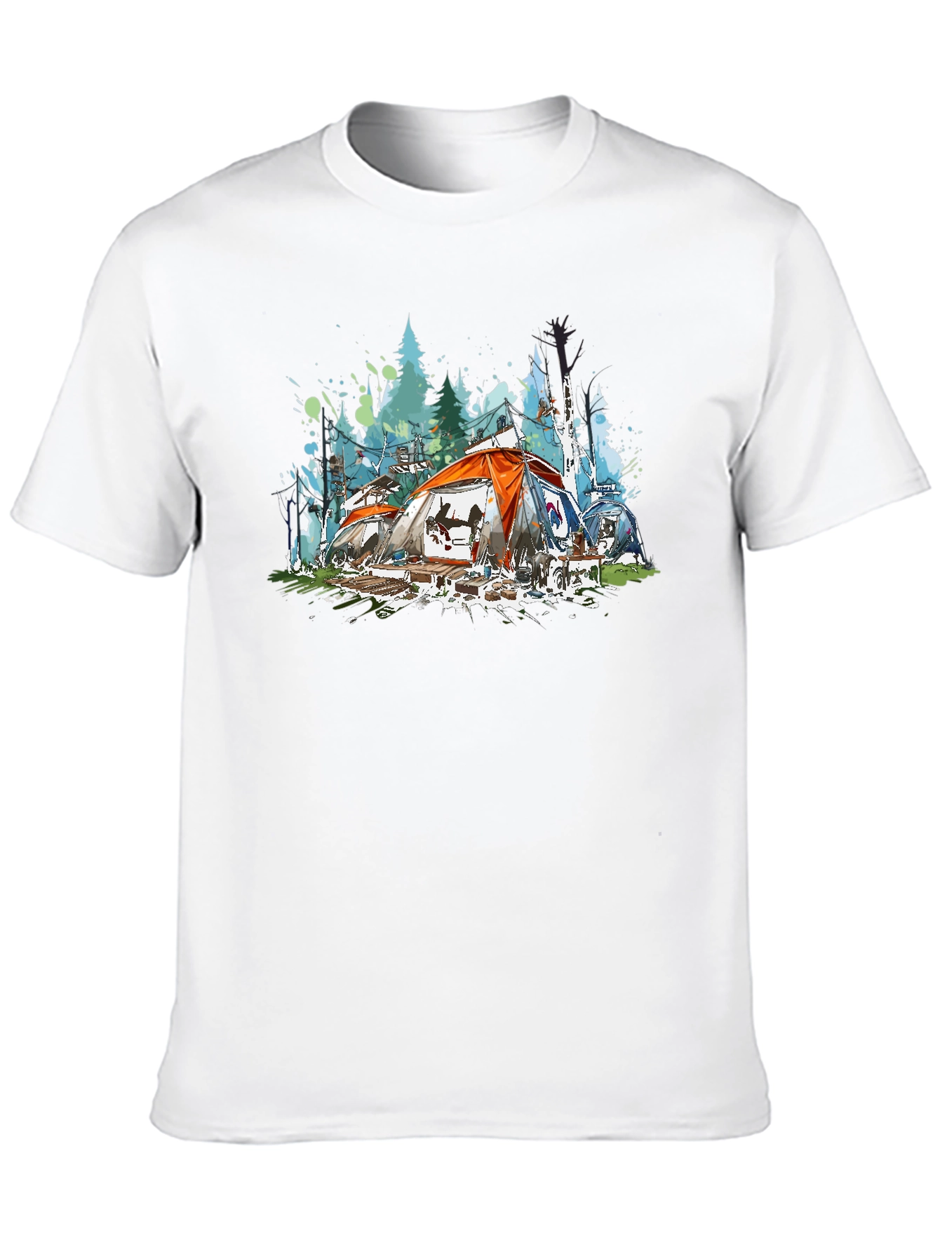 Camping Watercolor Graphic Tee