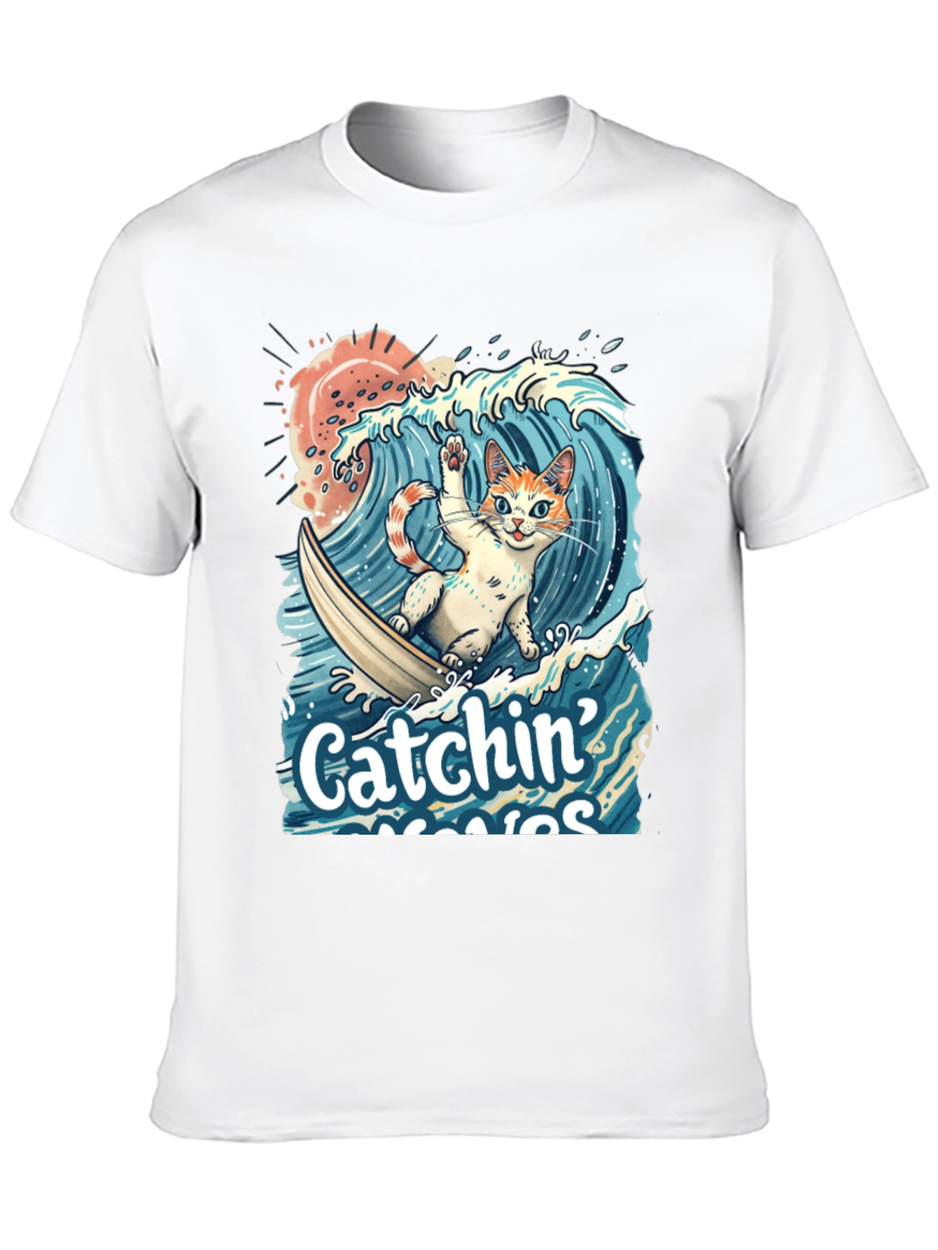 Catchin Waves Cat T-Shirt
