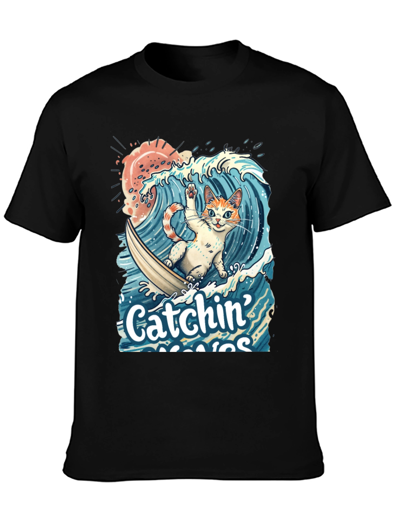 Catchin Waves Cat T-Shirt