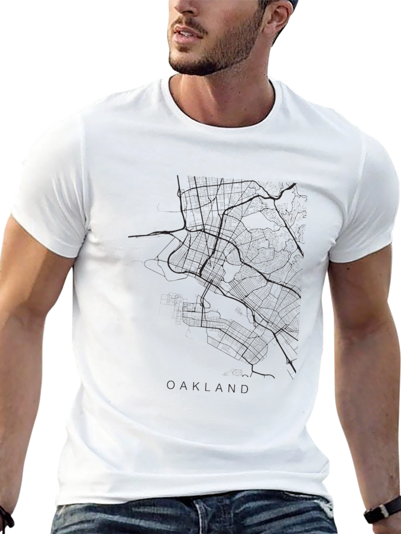 Oakland Map Black Graphic Tee