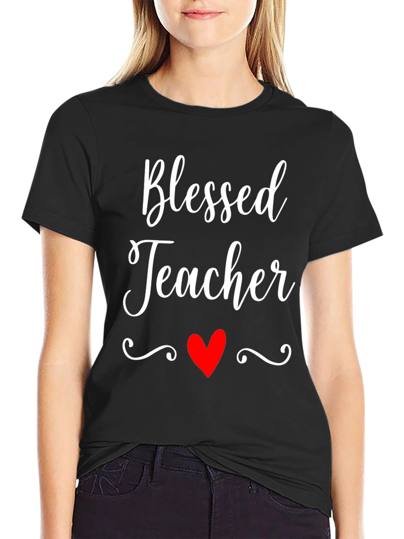 Blessed Teacher Graphic T-Shirt - Black