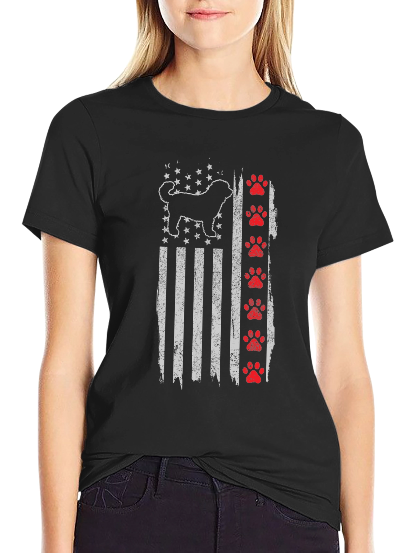 Dog Breed American Flag Graphic Tee