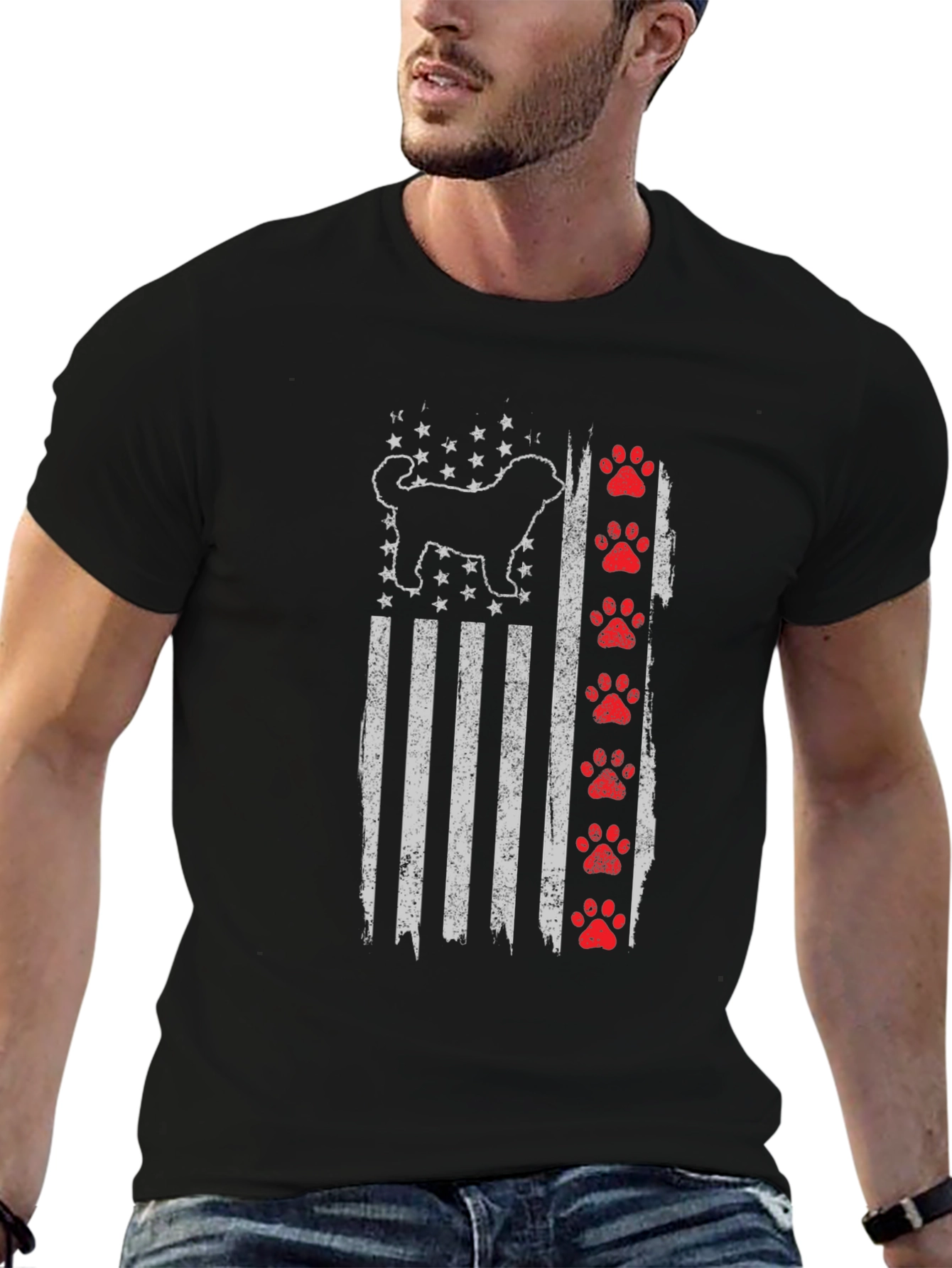 Dog Breed American Flag Graphic Tee