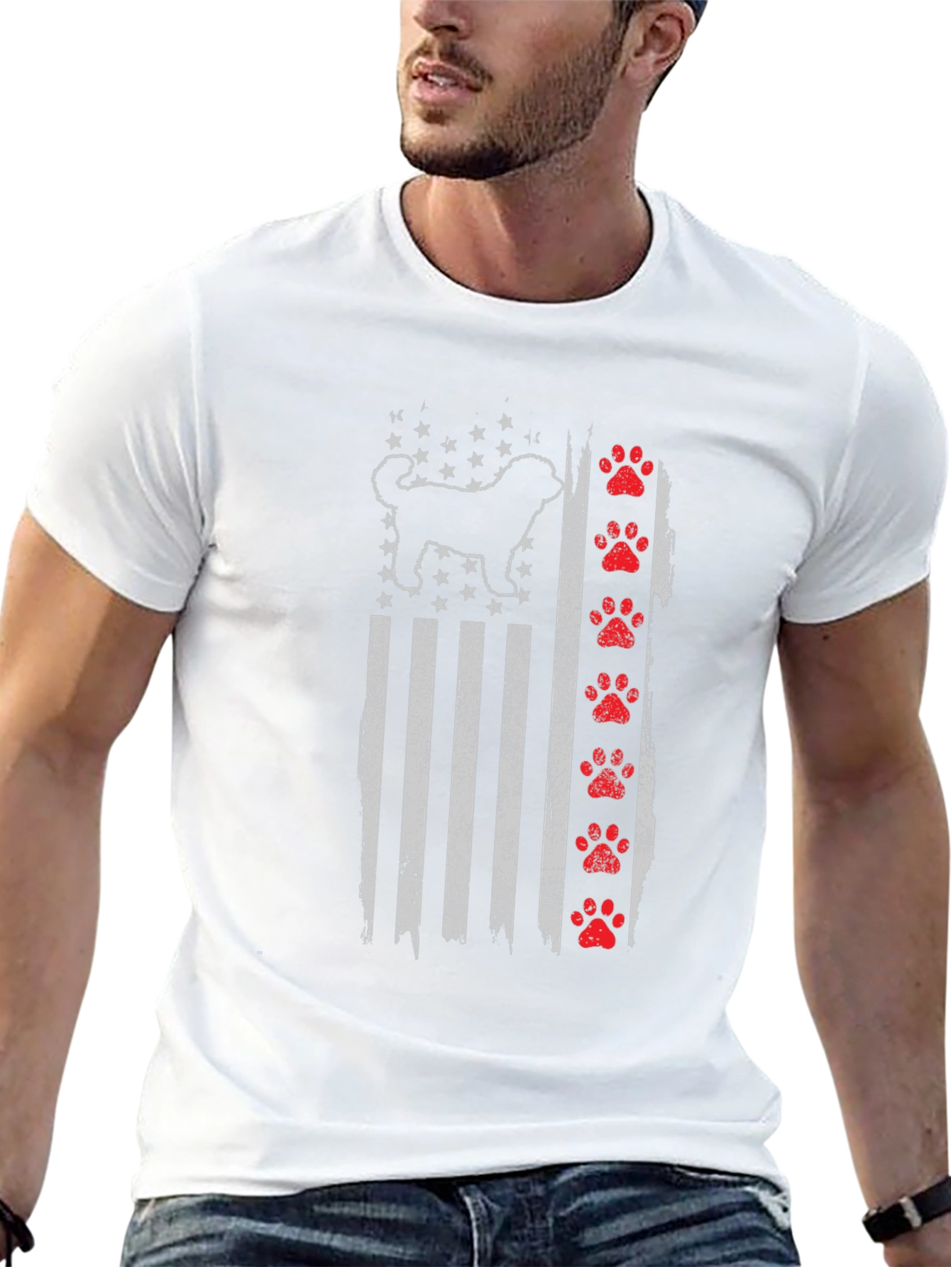 Dog Breed American Flag Graphic Tee
