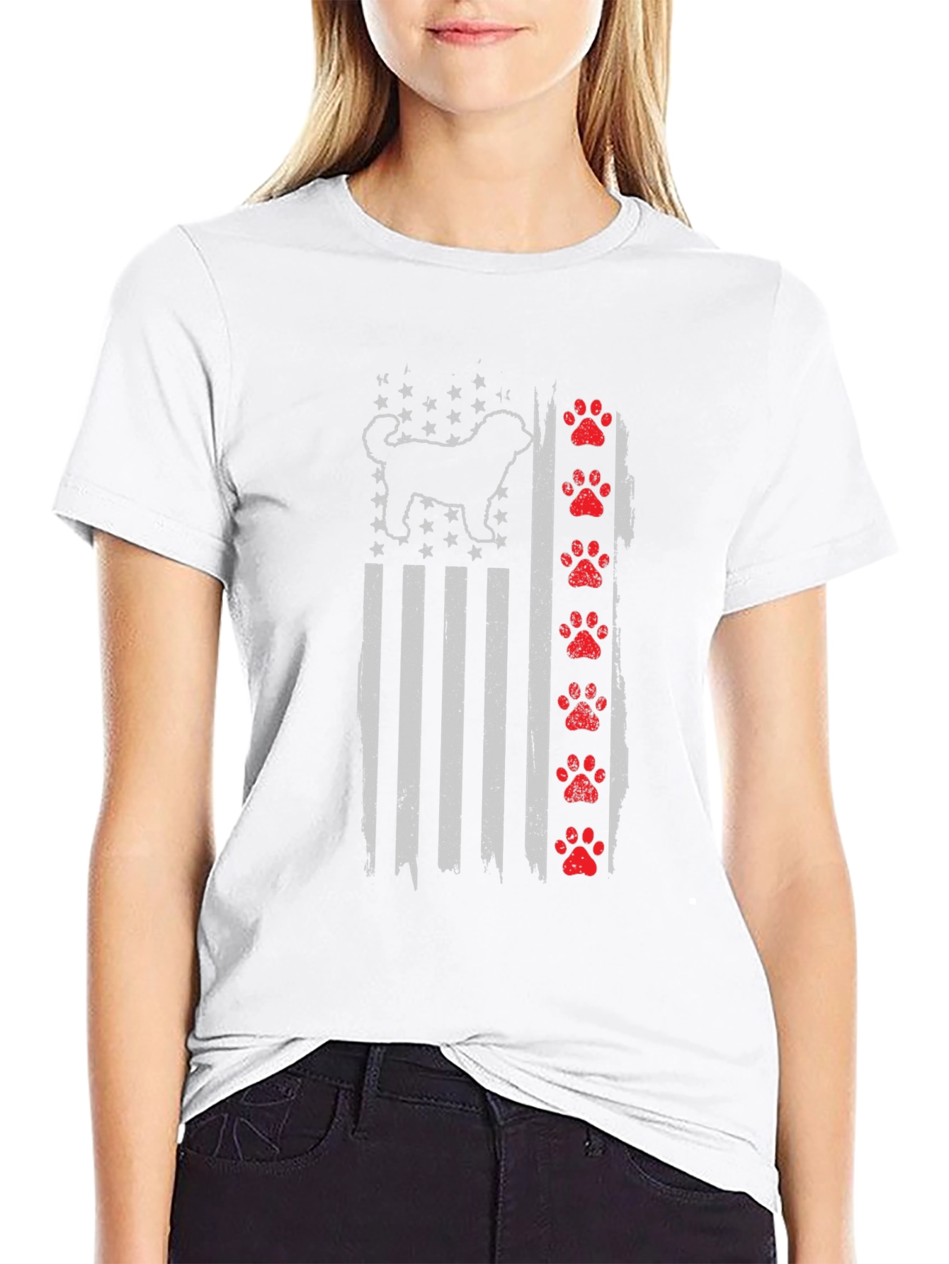 Dog Breed American Flag Graphic Tee