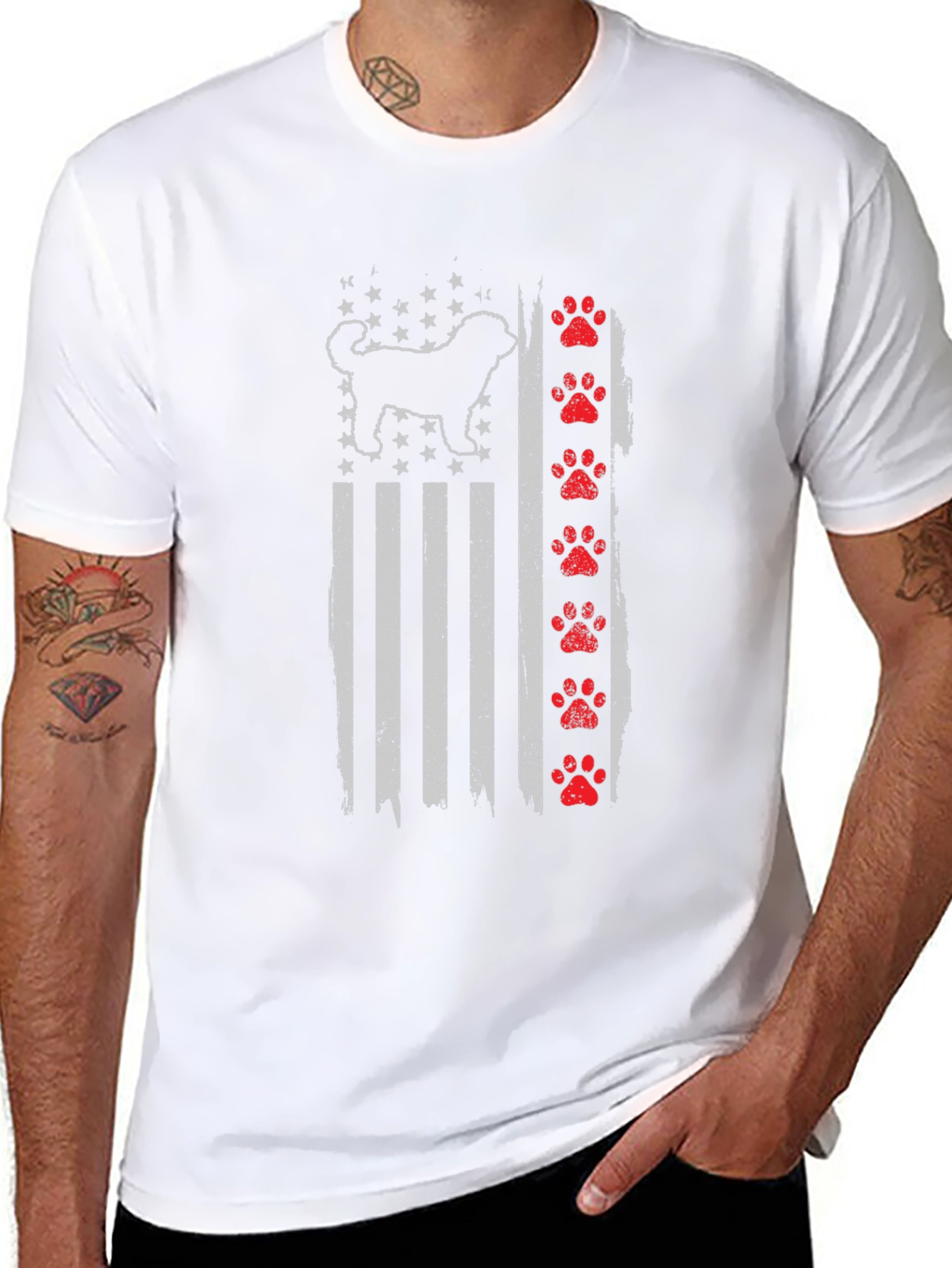 Dog Breed American Flag Graphic Tee