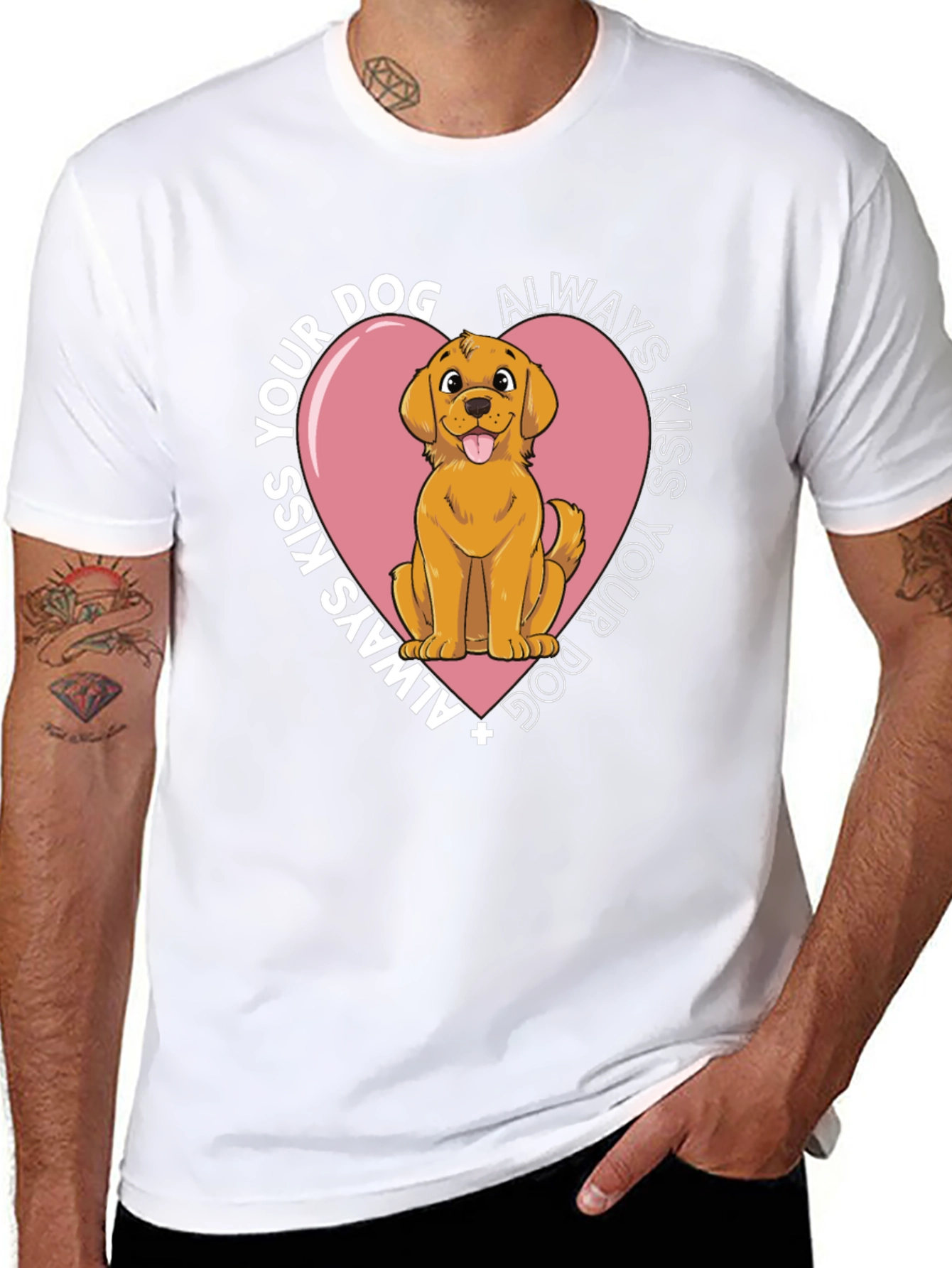 Always Kiss Your Dog T-Shirt - Black Cotton