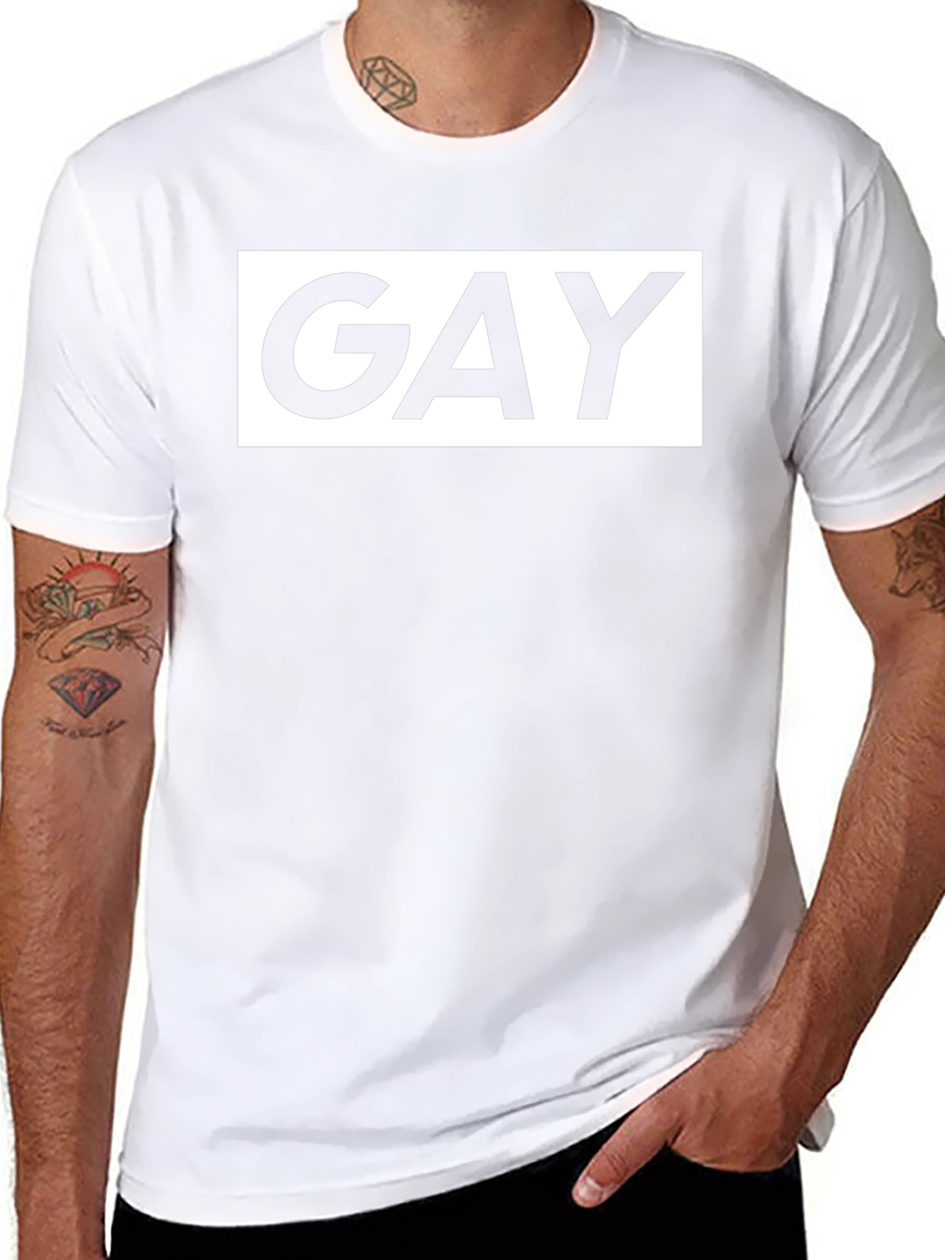 Bold GAY Graphic Tee - Black Cotton T-Shirt